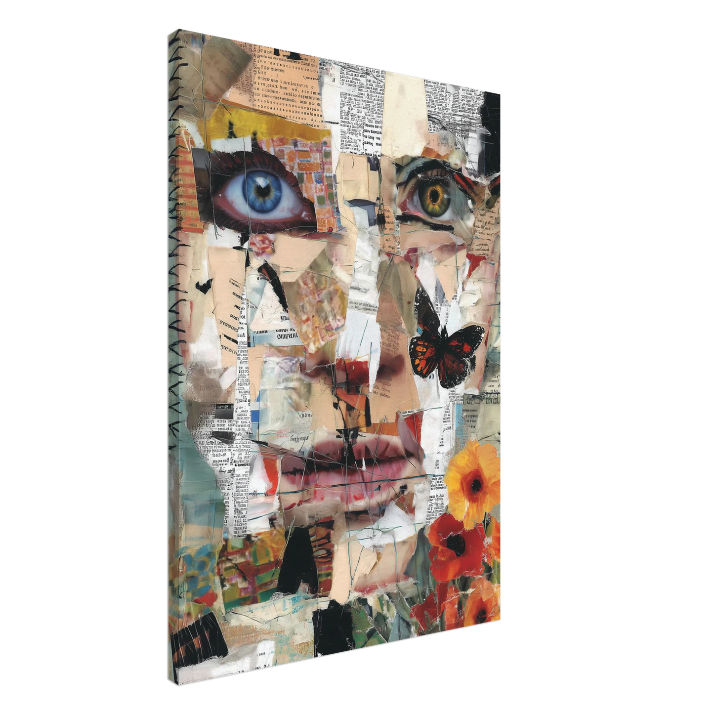 Le Visage de Papier — tableau sur toile — art mural STNCL
