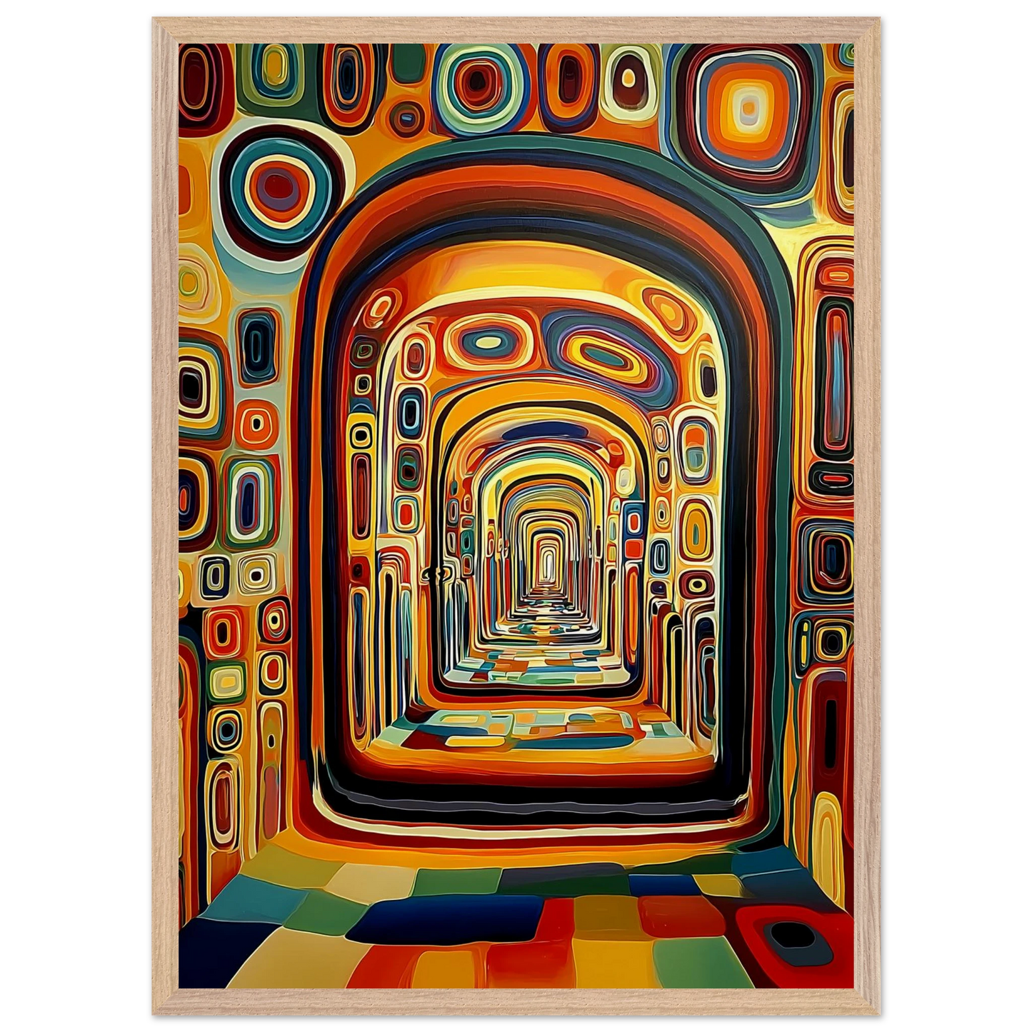 Enfilade Sans Fin — tableau encadré bois — vue 13 — art mural STNCL