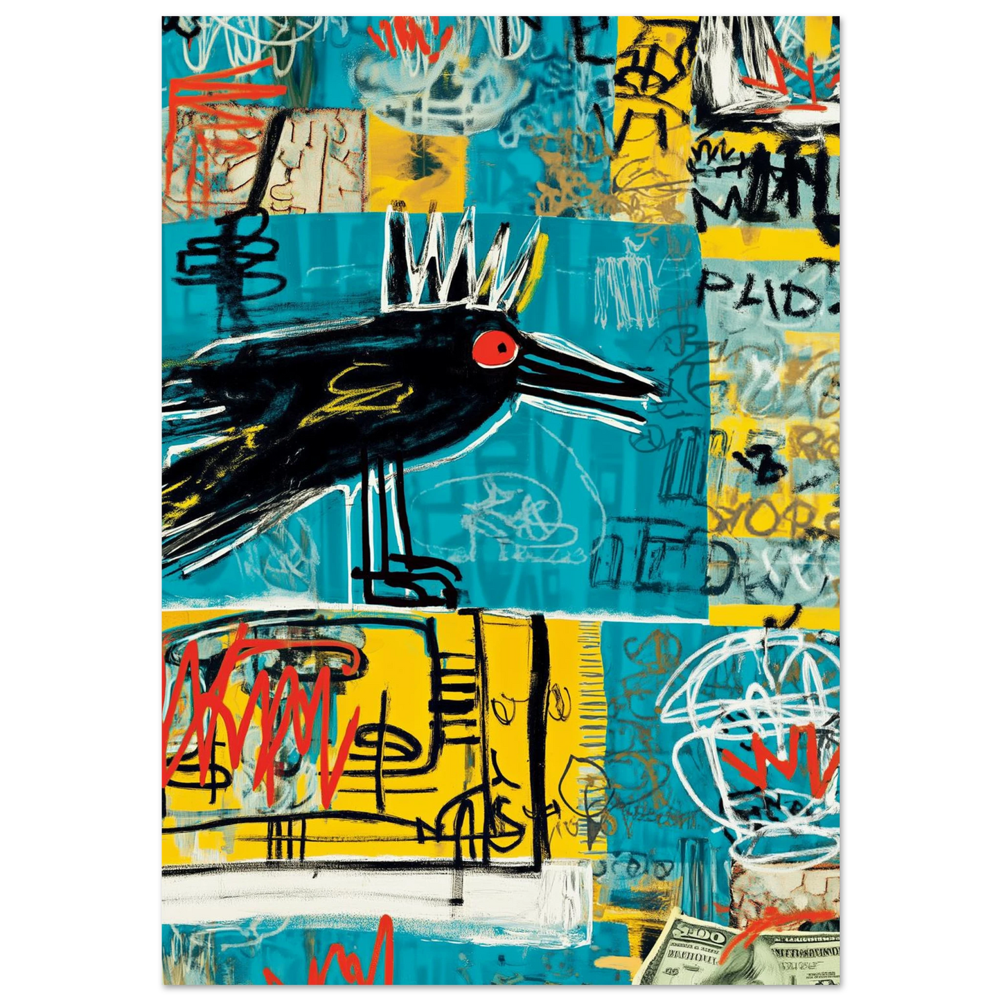 Le Corbeau Couronné — tableau aluminium — art mural STNCL