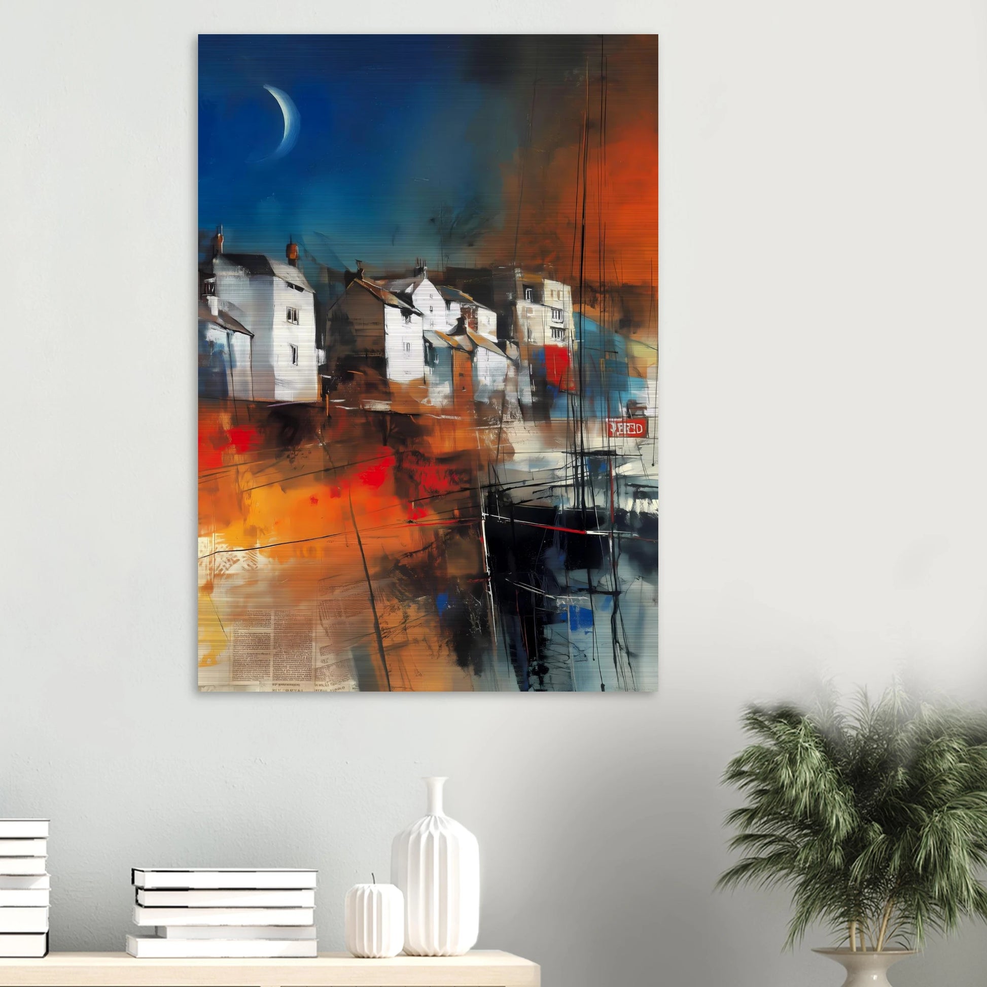 Port sous le Croissant de Lune — tableau aluminium — vue 6 — art mural STNCL