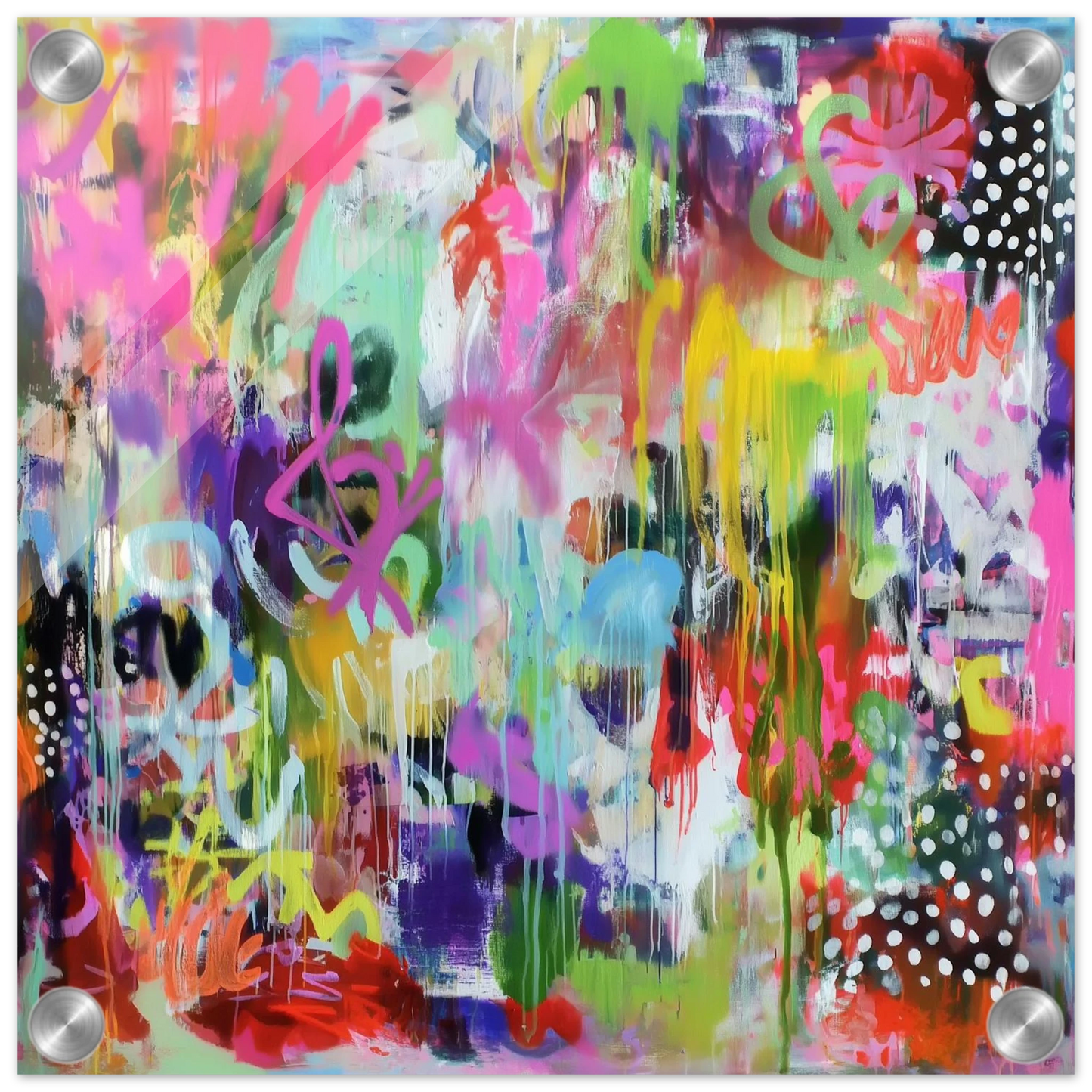 Fête sous la Pluie Néon — tableau plexiglas — vue 4 — art mural STNCL