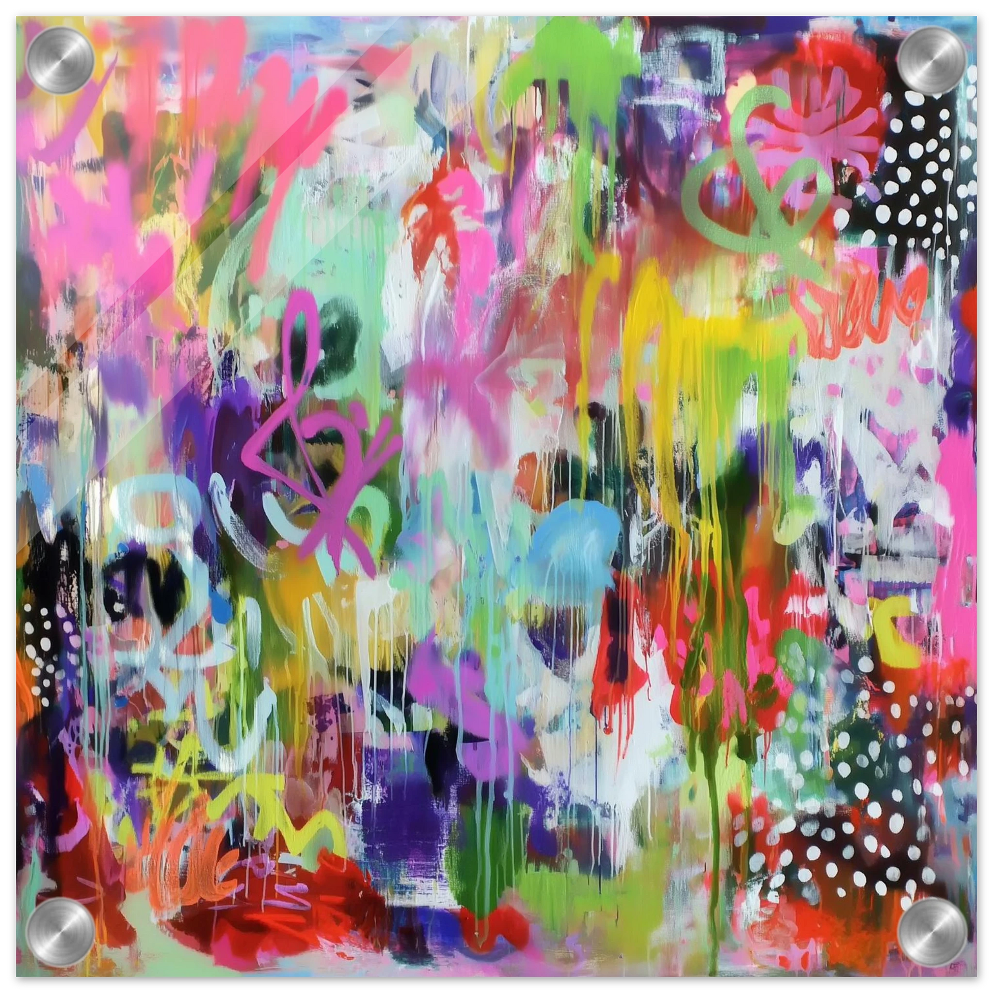 Fête sous la Pluie Néon — tableau plexiglas — vue 4 — art mural STNCL