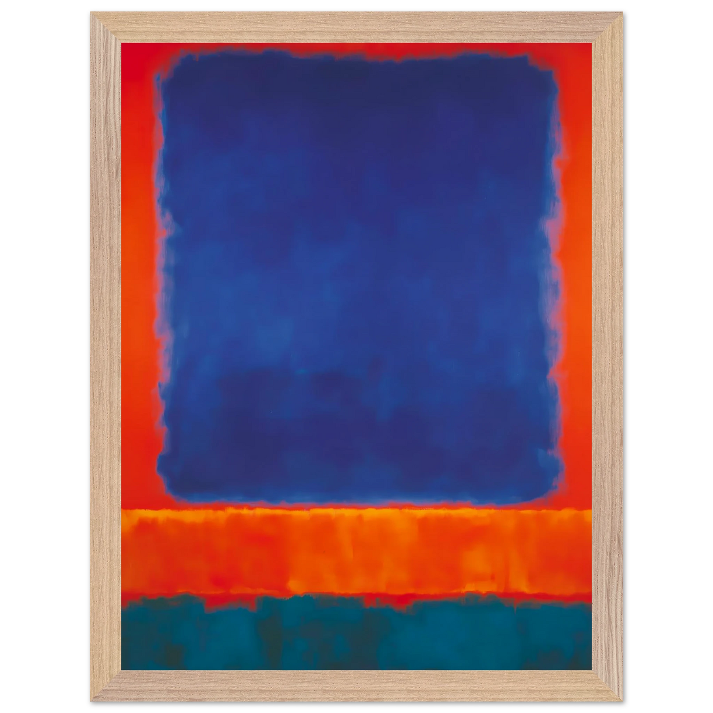 Bleu en Apesanteur — tableau encadré bois — vue 12 — art mural STNCL