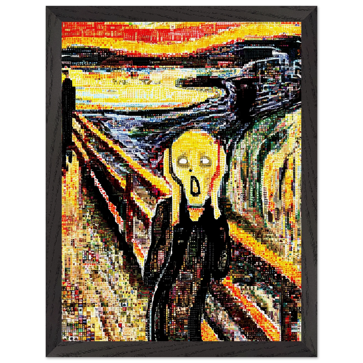 Le Cri en Mosaïque — tableau encadré bois — vue 4 — art mural STNCL