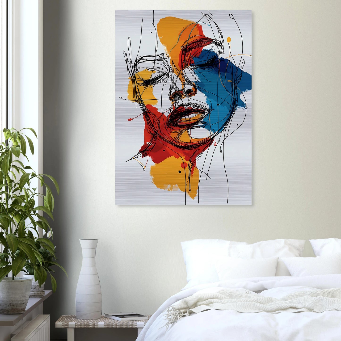 Visage en Filigrane — tableau aluminium — vue 7 — art mural STNCL