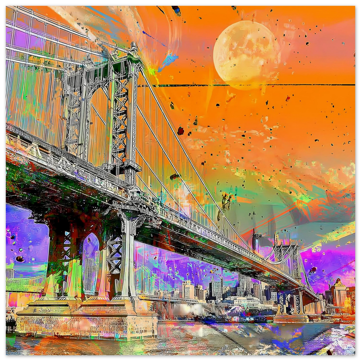 Pont sous la Lune — affiche d'art — vue 3 — art mural STNCL
