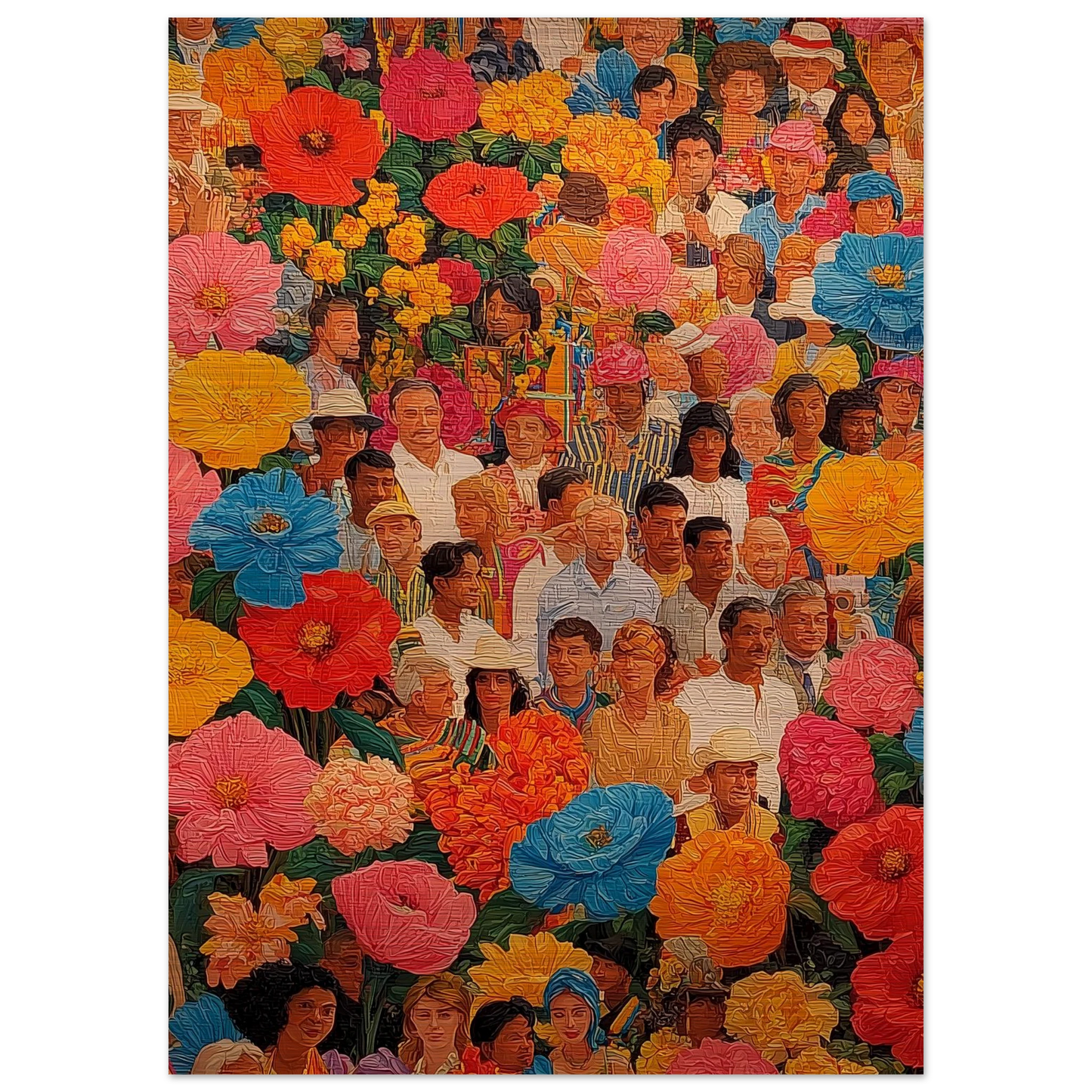 Jardin des Visages — tableau aluminium — vue 4 — art mural STNCL