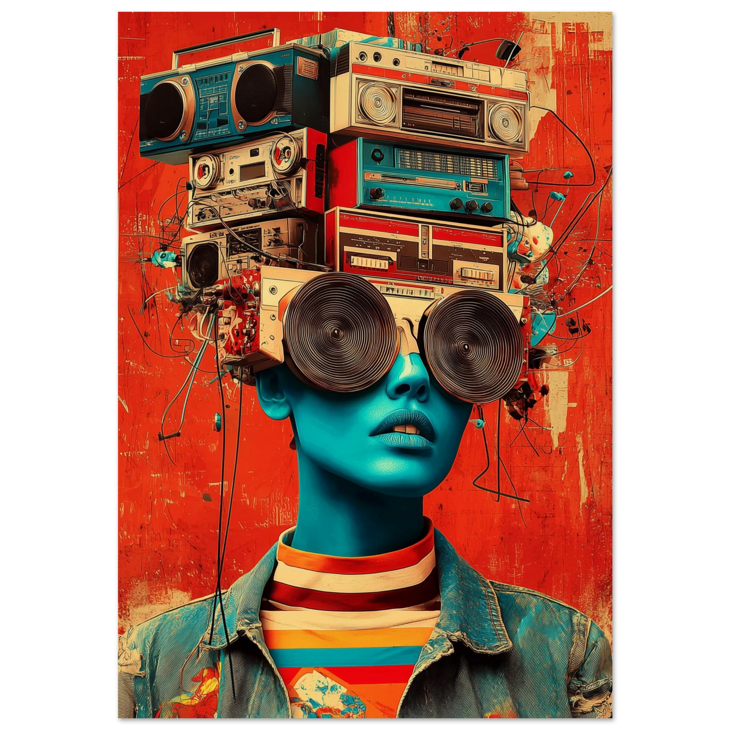 Visage Aux Radios Empilés — affiche d'art — art mural STNCL
