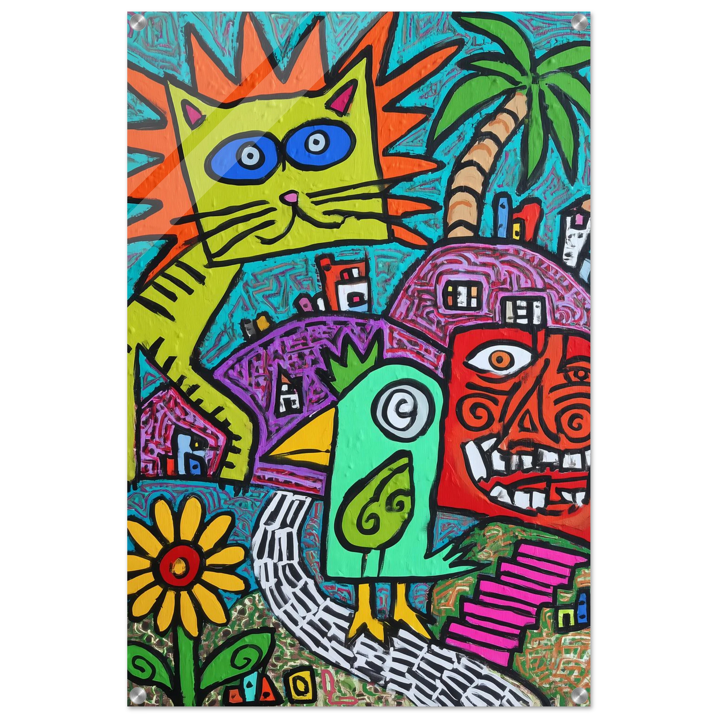 Ménagerie Naïve — tableau plexiglas — vue 5 — art mural STNCL