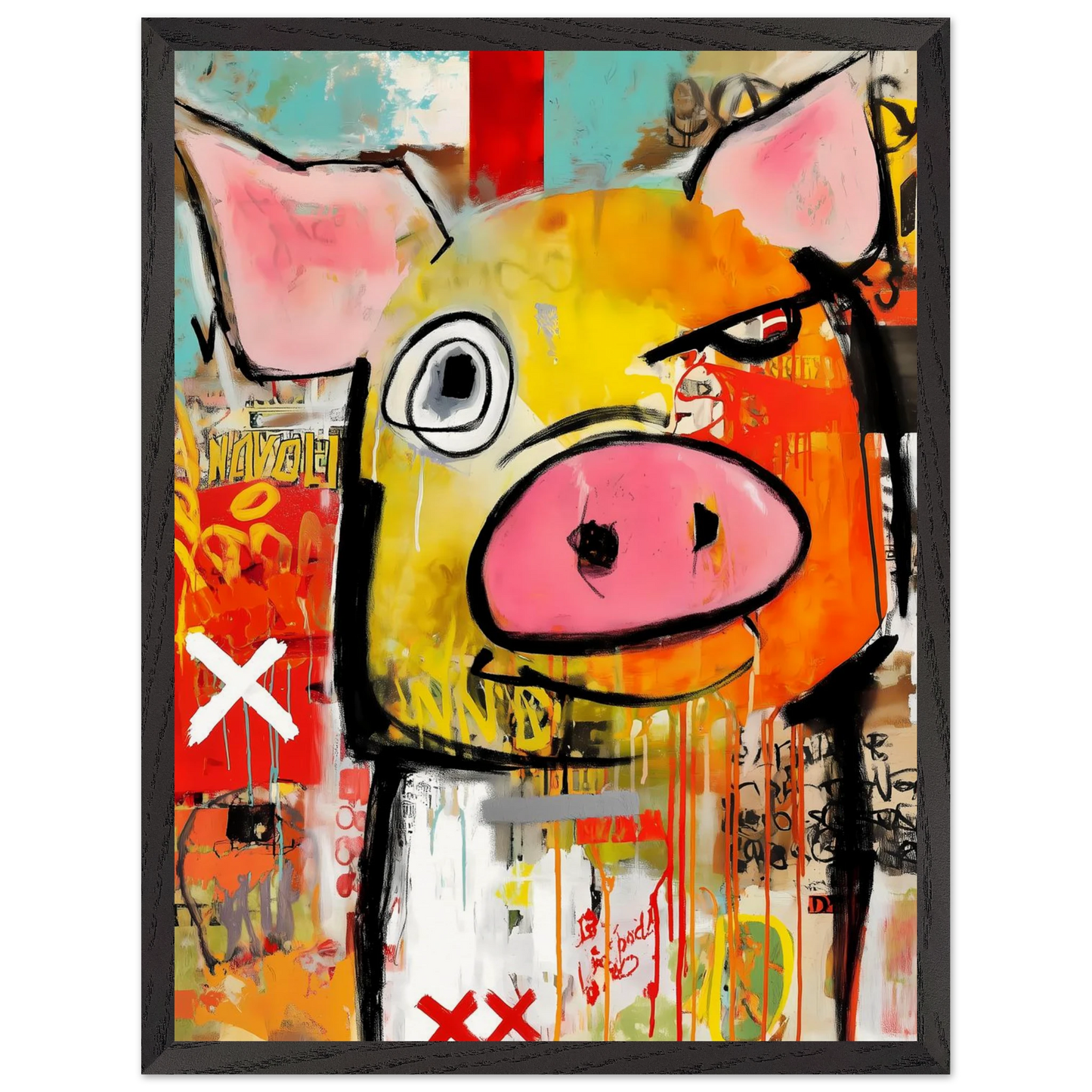 Le Cochon Bougon — tableau encadré bois — vue 15 — art mural STNCL