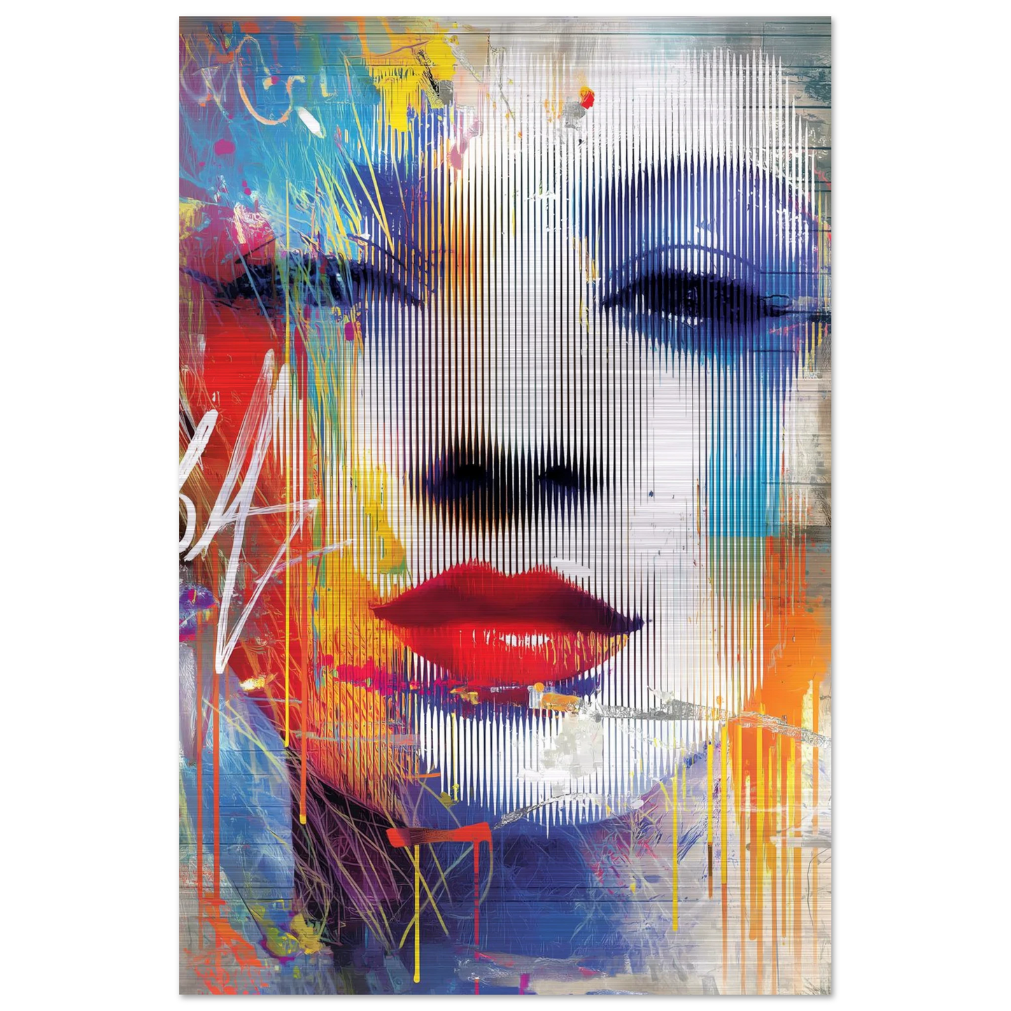 Derrière les Lignes — tableau aluminium — vue 3 — art mural STNCL