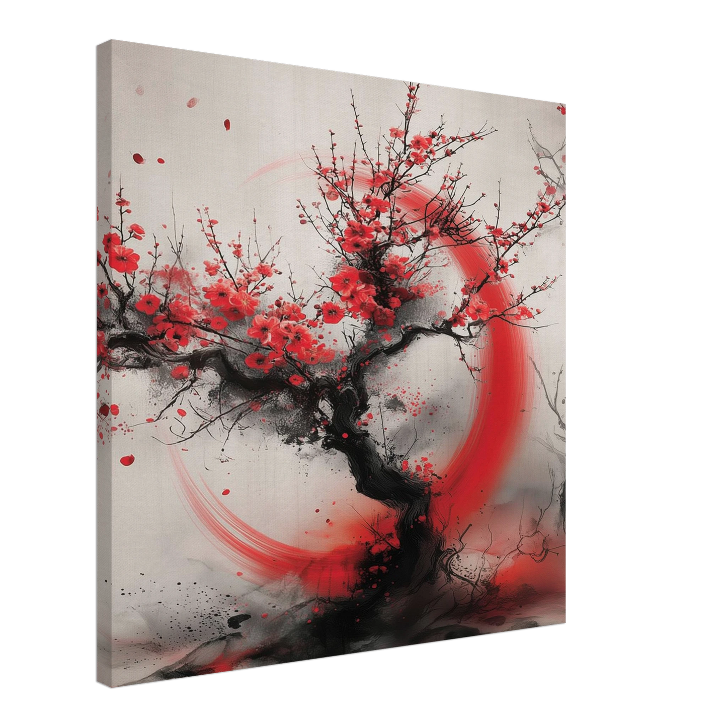 Cerisier aux Pétales Rouges — tableau sur toile — art mural STNCL