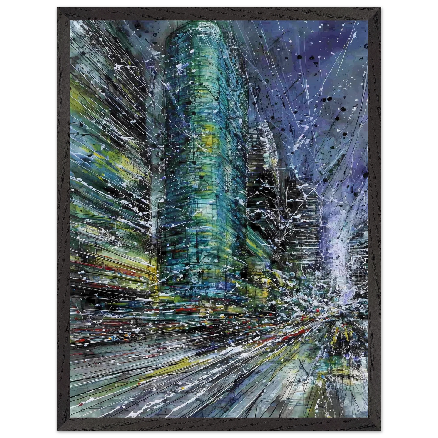 Vertige de la Cité — tableau encadré bois — vue 15 — art mural STNCL