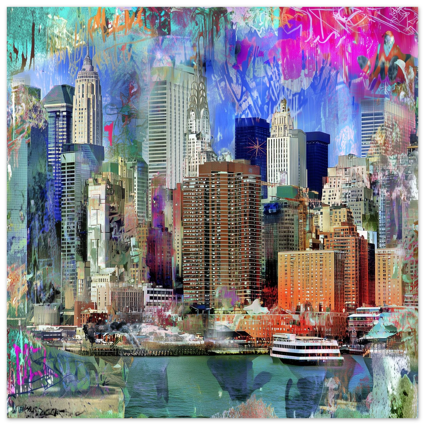 Manhattan Explosion Chromatique — tableau aluminium — art mural STNCL