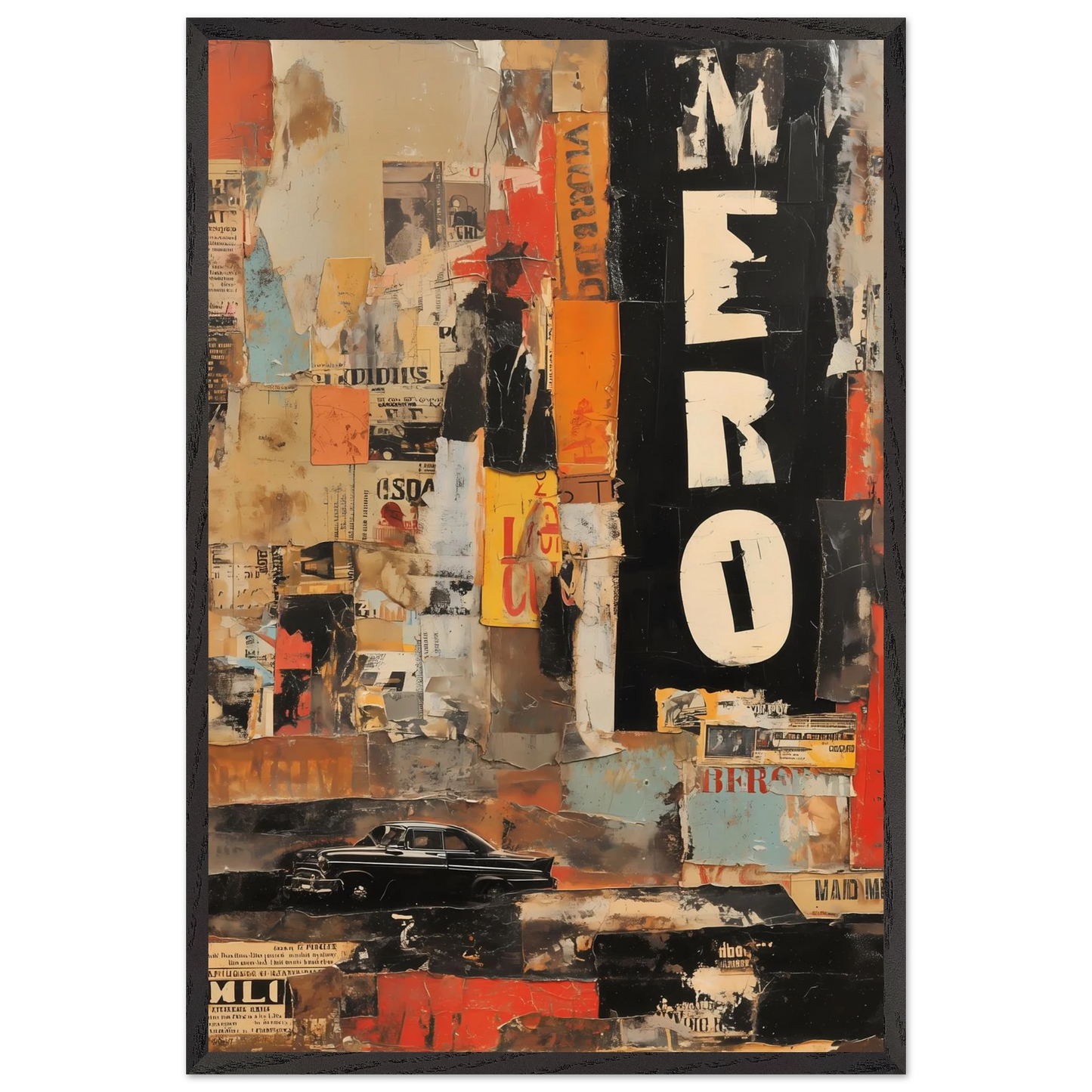 Affiches Lacérées — tableau encadré bois — vue 2 — art mural STNCL