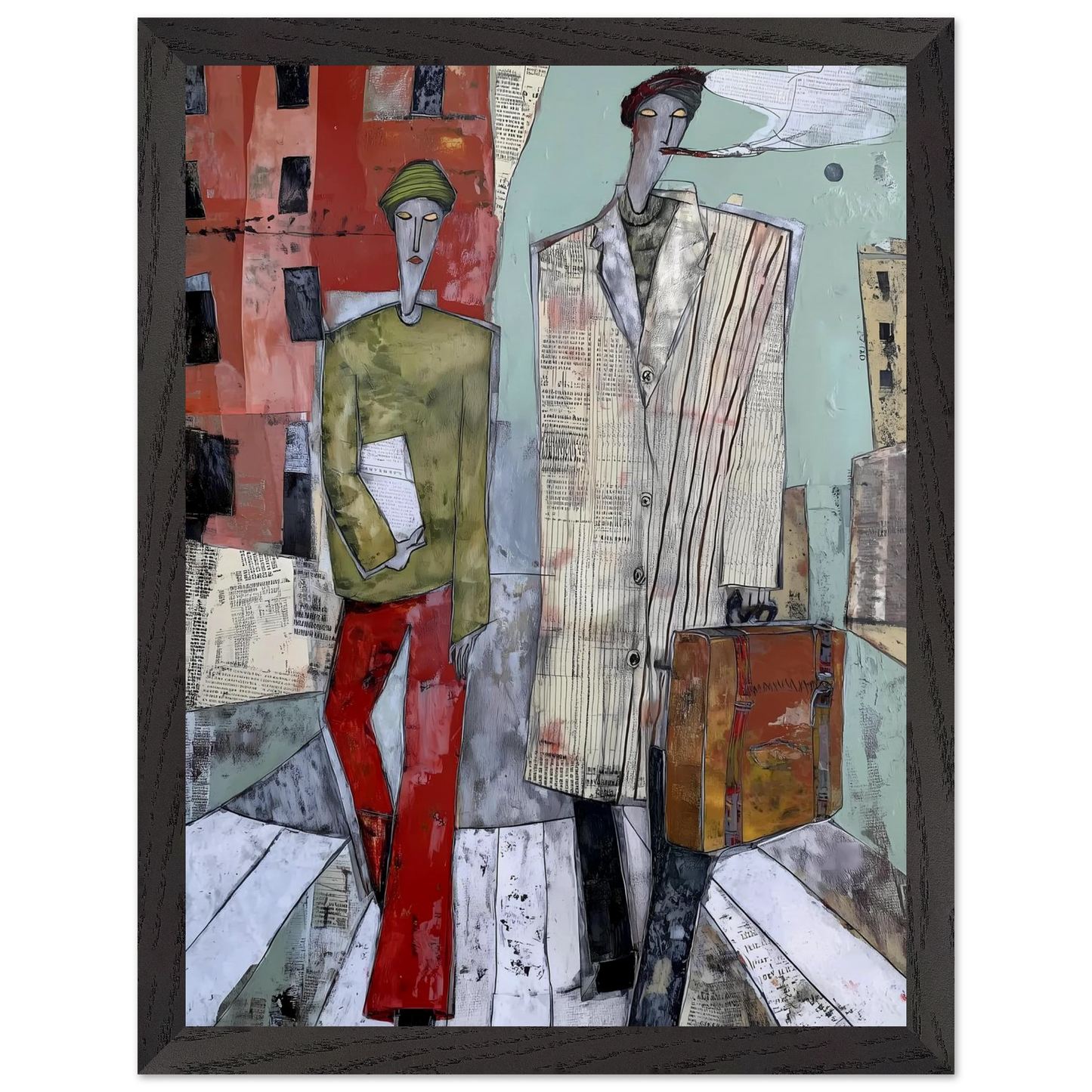 Les Voyageurs — tableau encadré bois — vue 4 — art mural STNCL