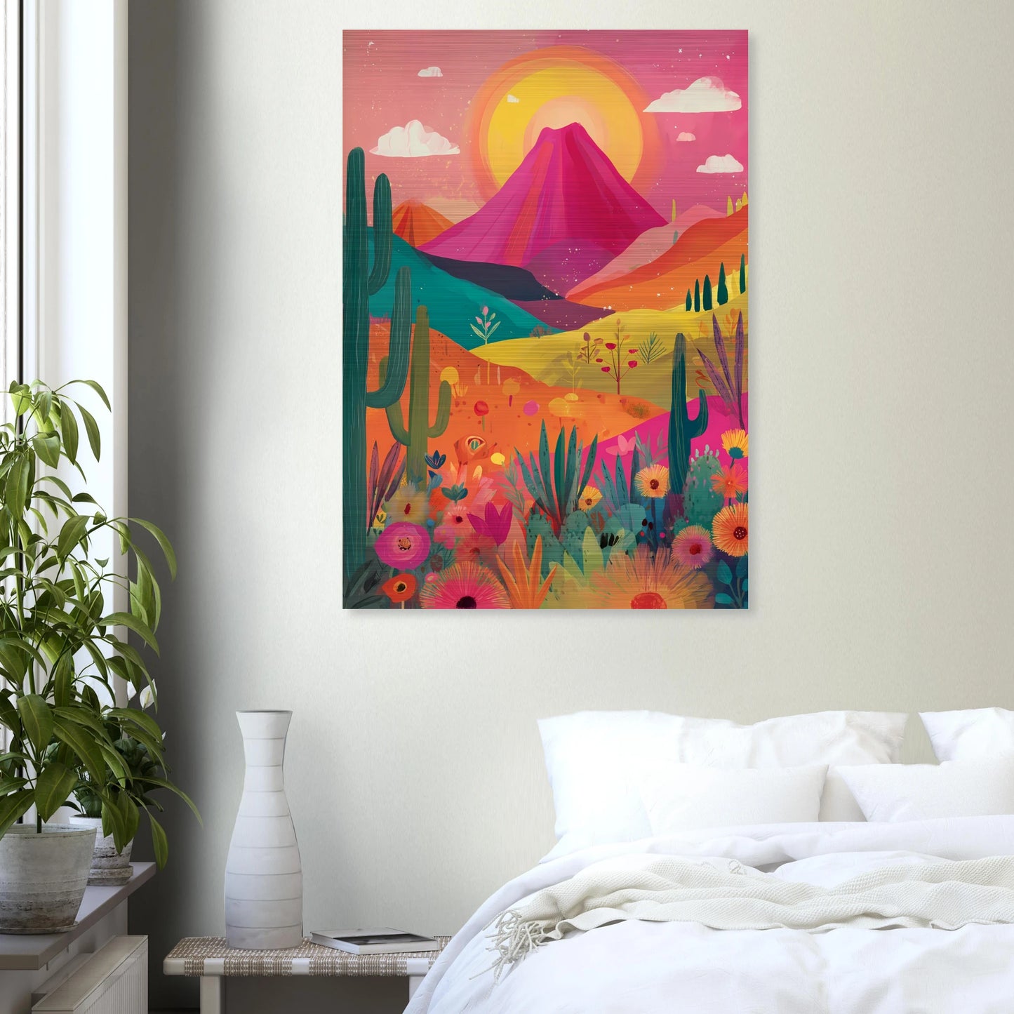 Volcan Fleuri — tableau aluminium — vue 7 — art mural STNCL