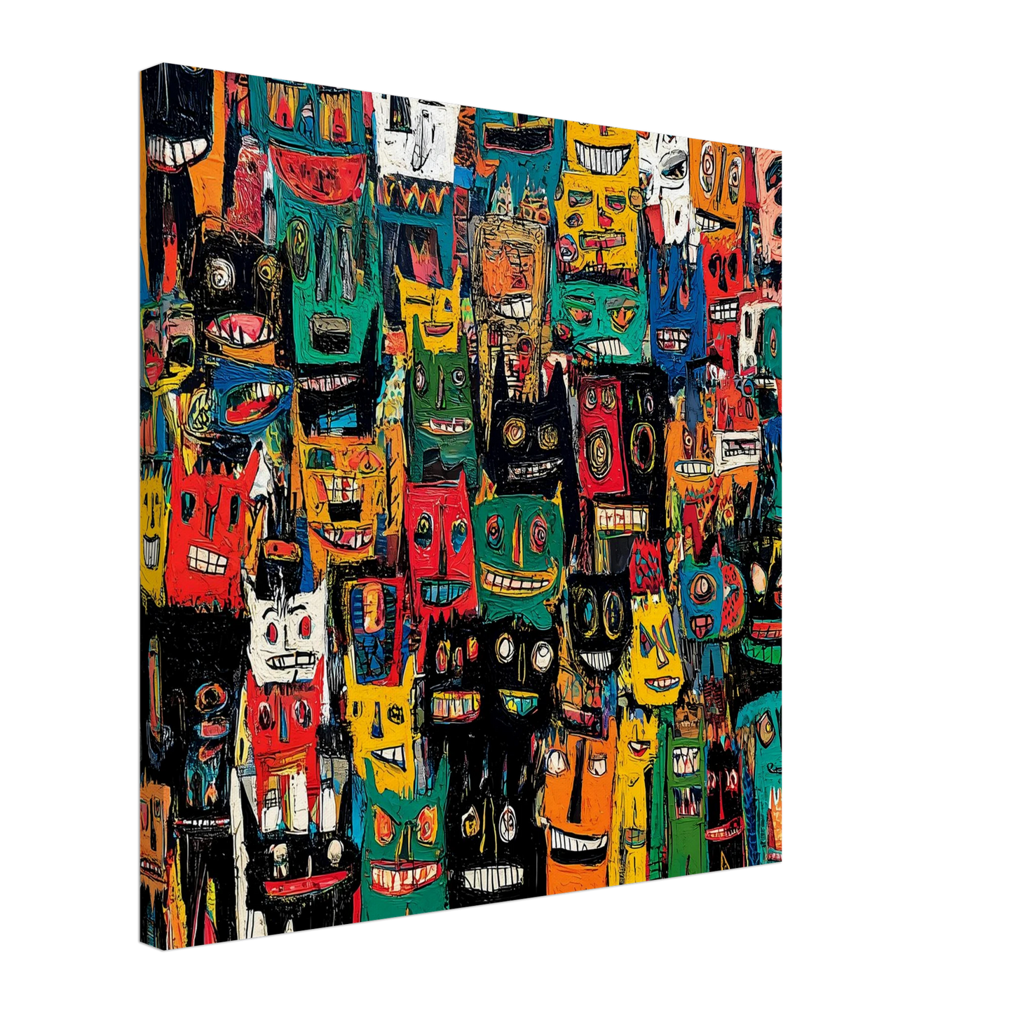 Assemblée de Masques — tableau sur toile — art mural STNCL