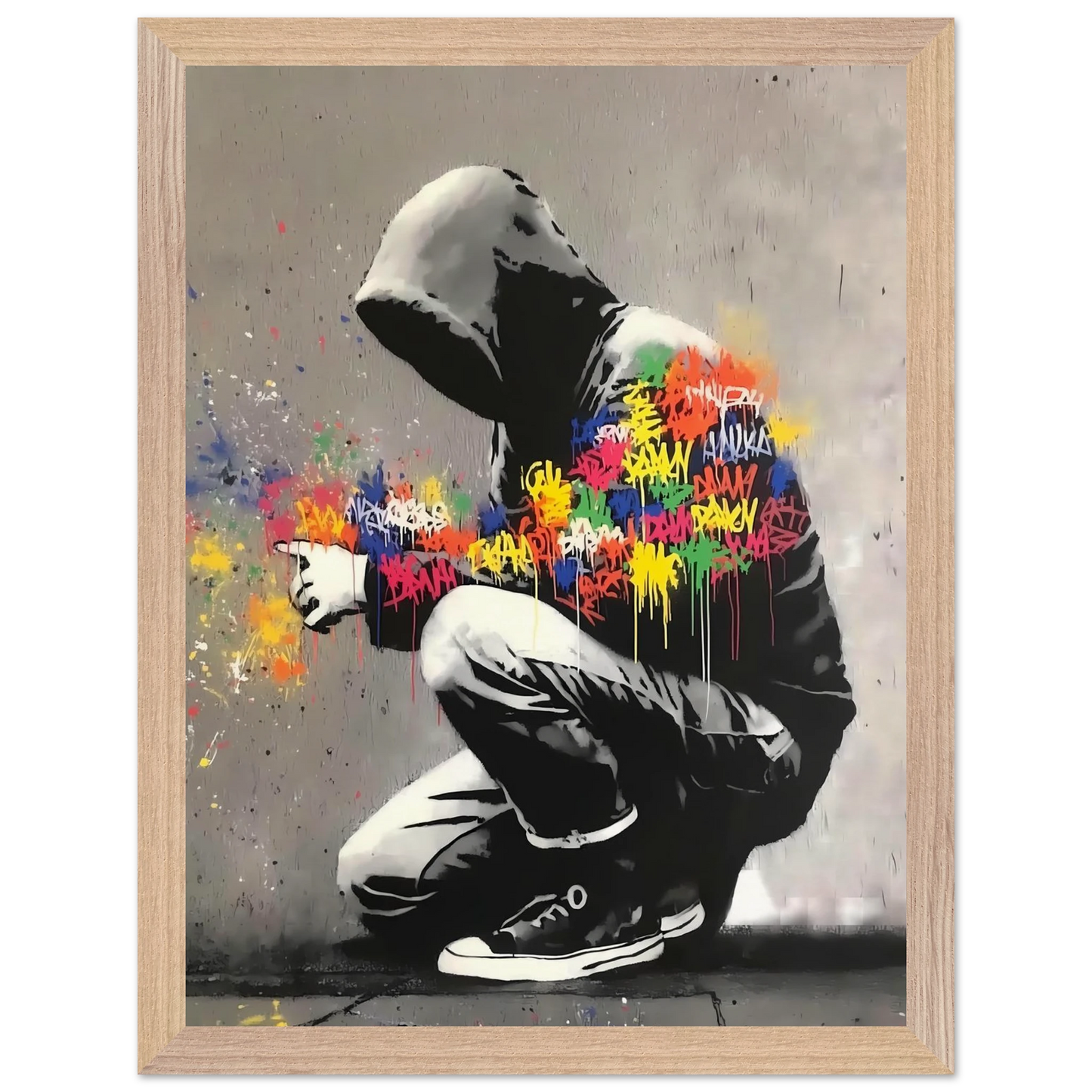 Le Graffeur — tableau encadre bois — vue 12 — art mural STNCL