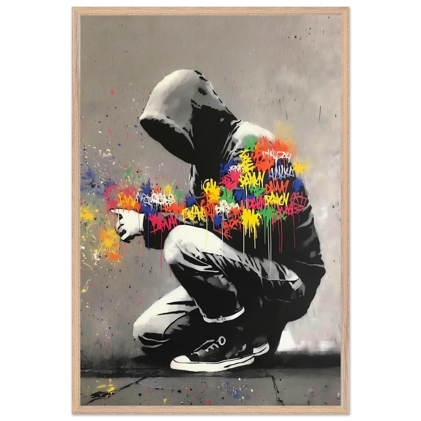 Le Graffeur — tableau encadre bois — vue 14 — art mural STNCL