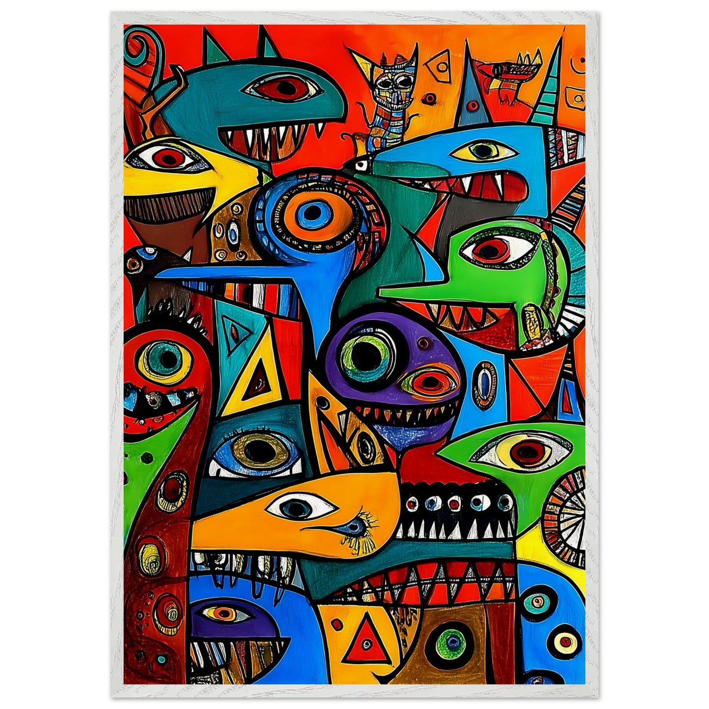 Prolifération — tableau encadré bois — vue 5 — art mural STNCL