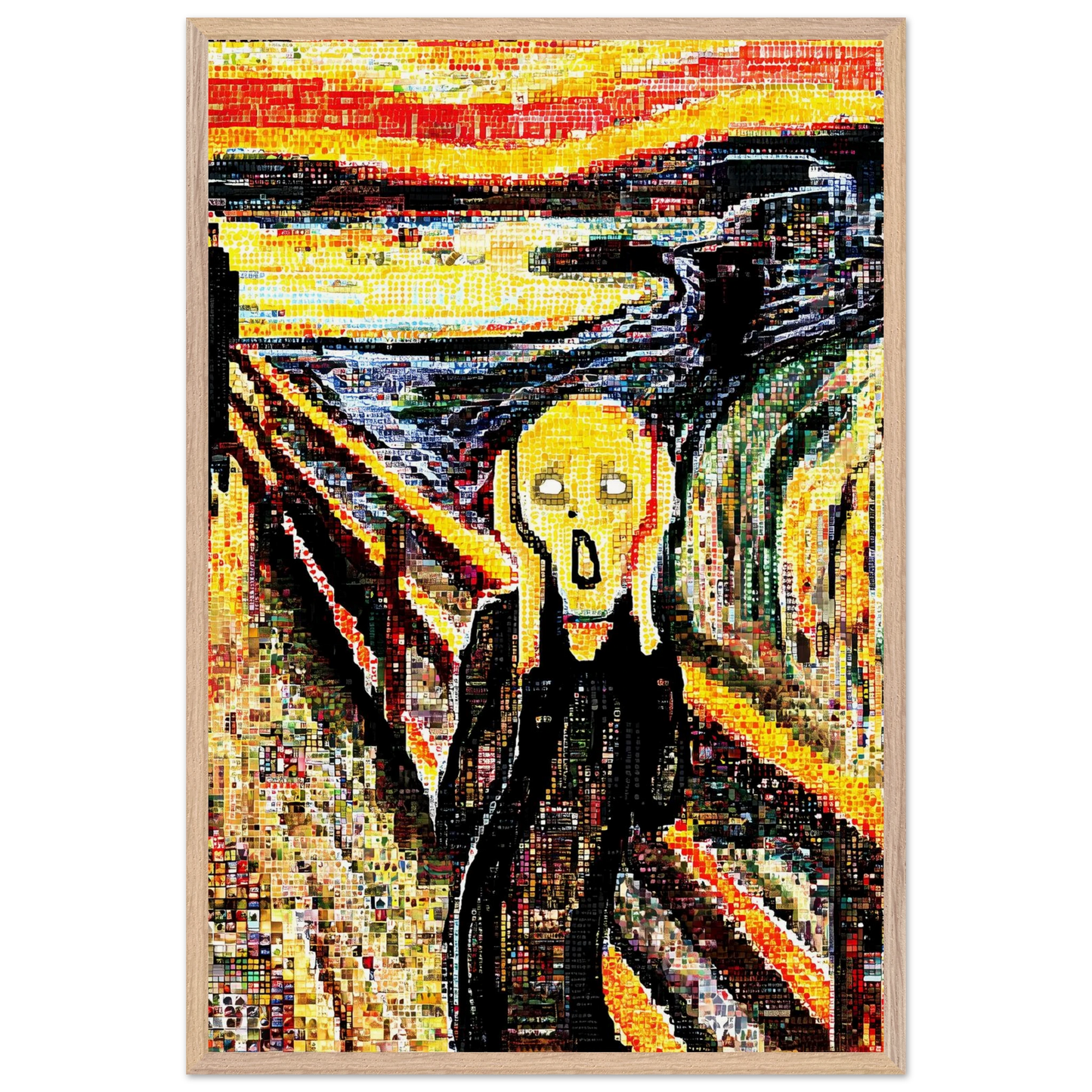 Le Cri en Mosaïque — tableau encadré bois — vue 14 — art mural STNCL