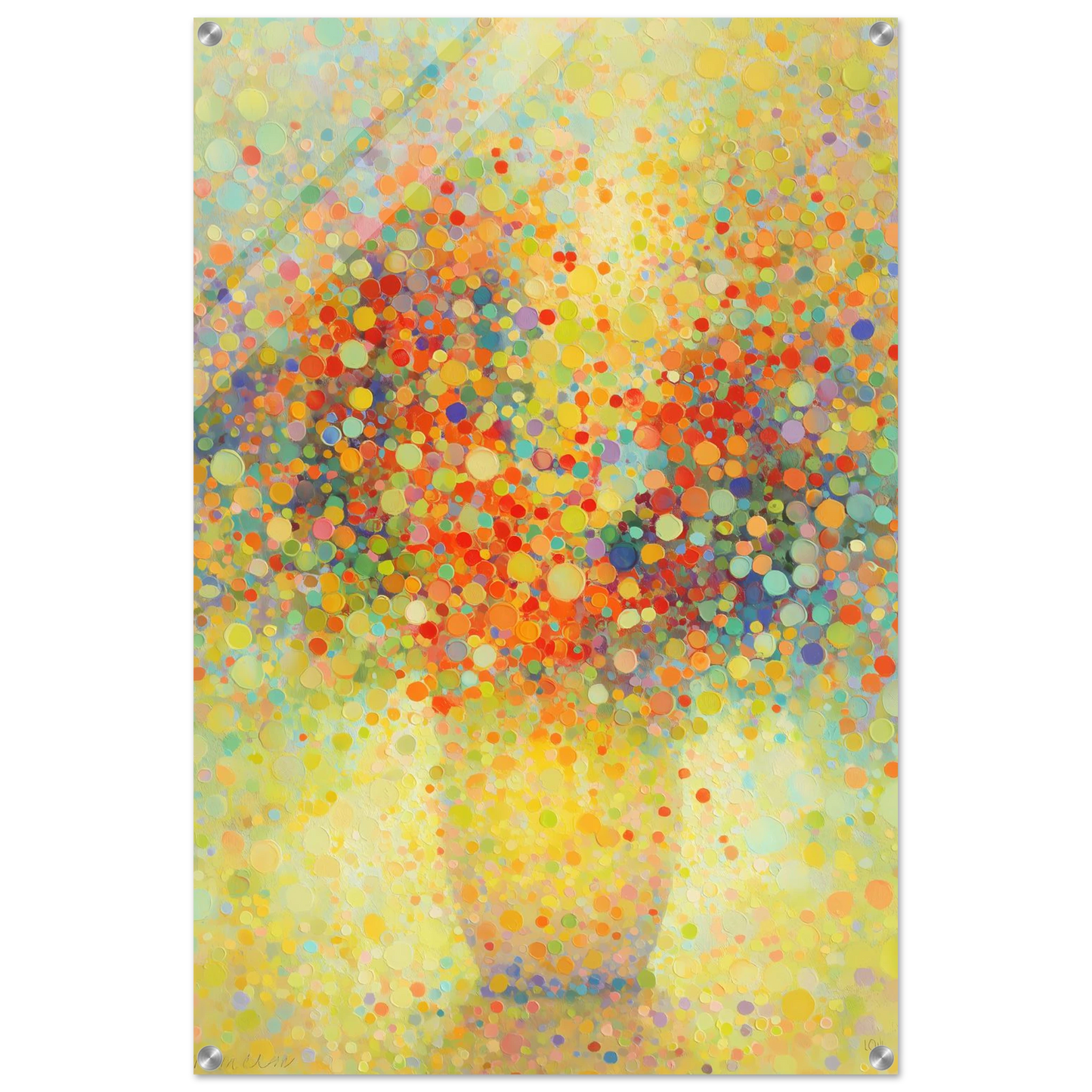 Floraison Pointilliste — tableau plexiglas — vue 5 — art mural STNCL