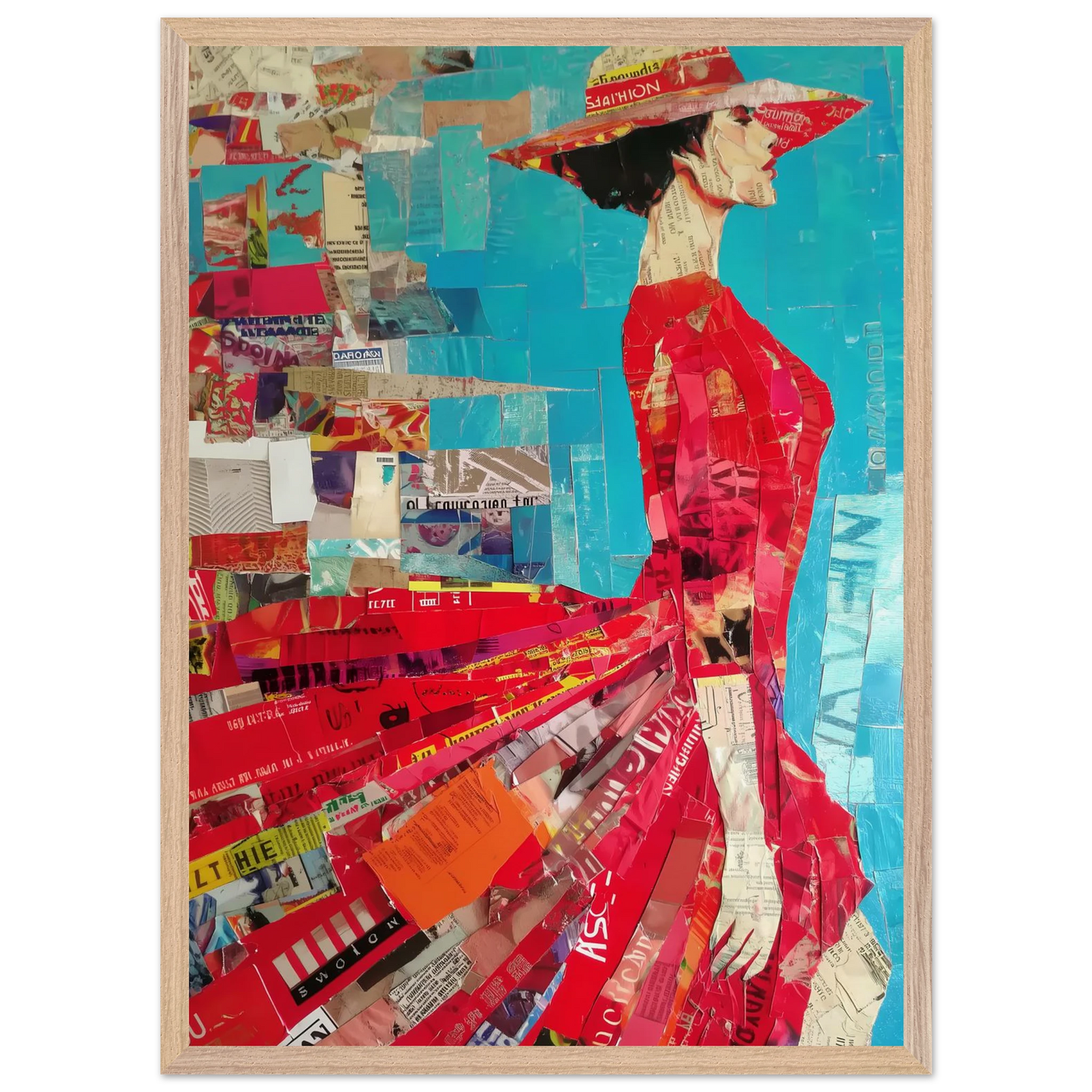 La Robe Rouge — tableau encadré bois — vue 13 — art mural STNCL