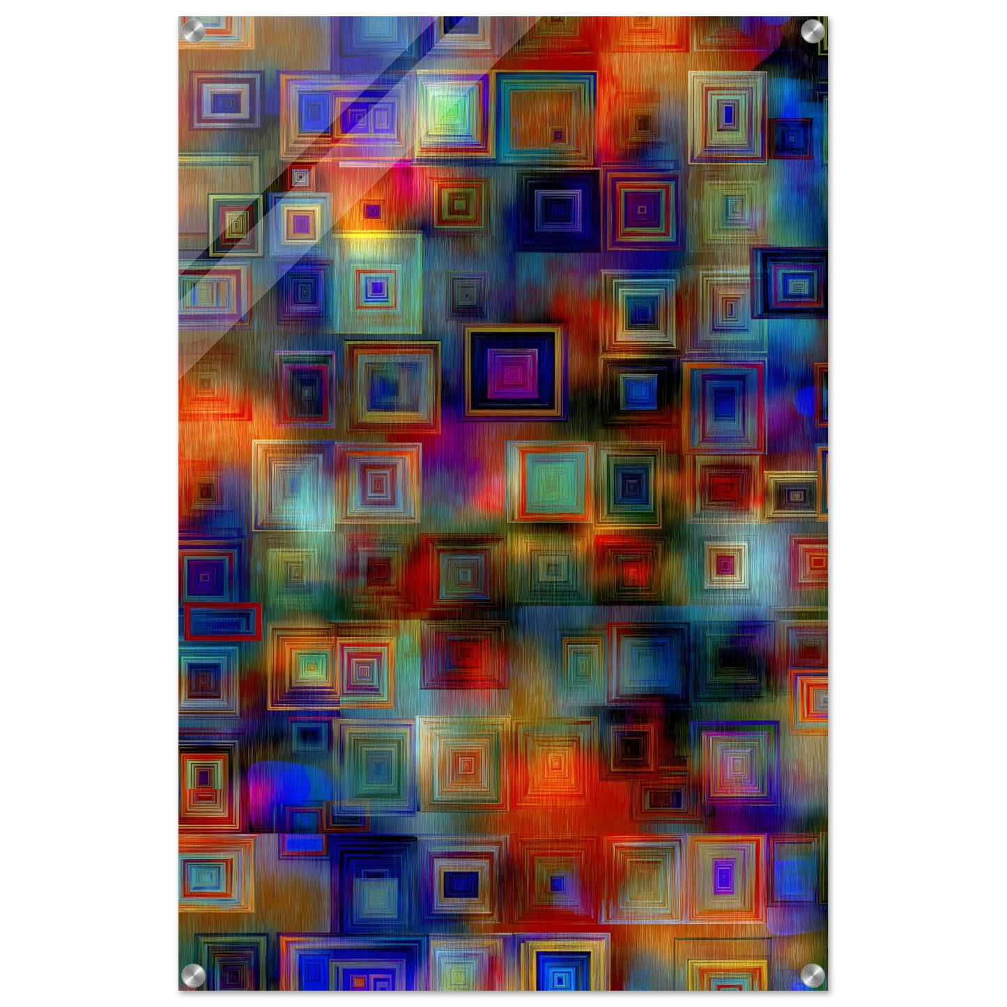 Trame de Carrés — tableau plexiglas — vue 5 — art mural STNCL