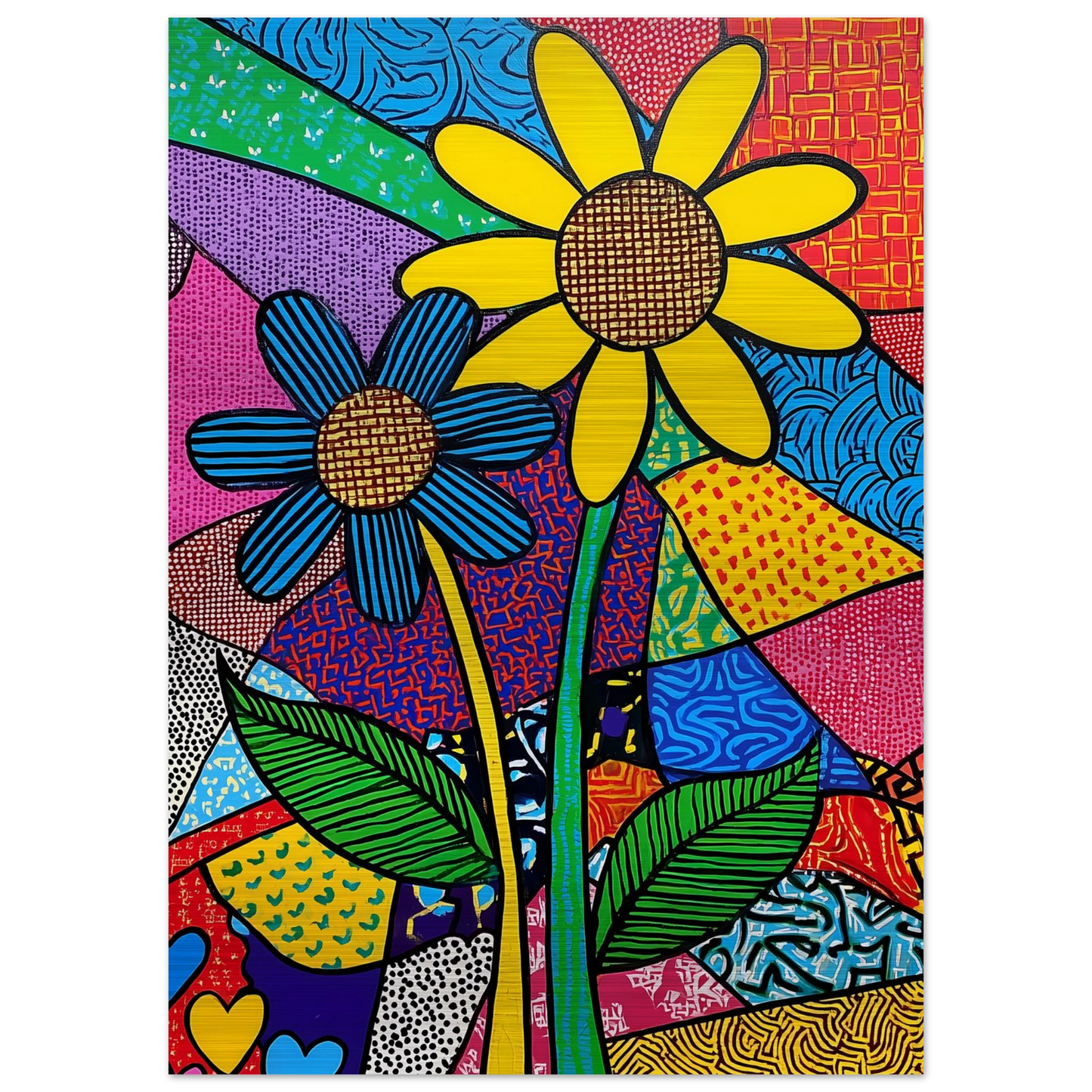 Deux Fleurs en Fête — tableau aluminium — vue 4 — art mural STNCL