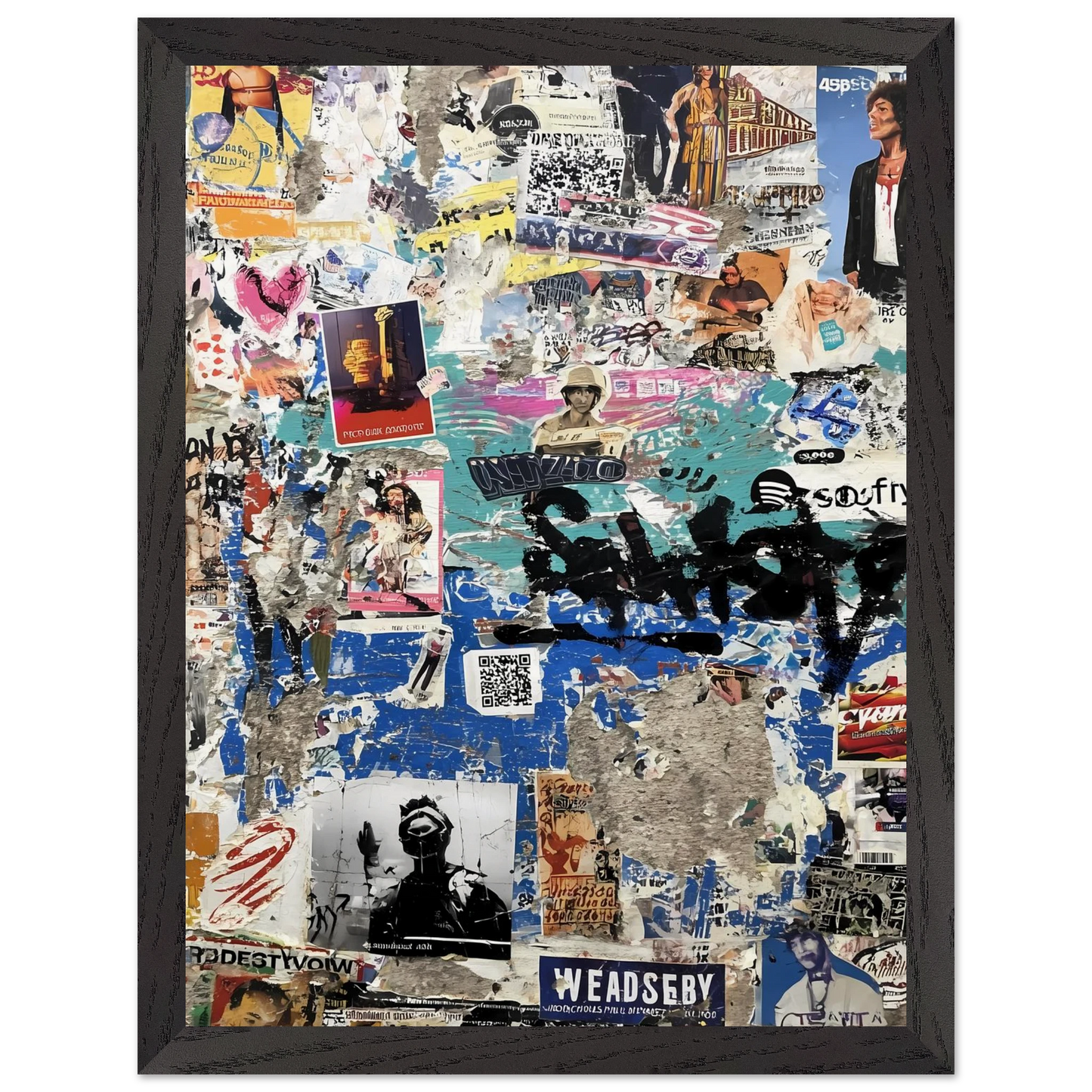 Le Mur Affiché — tableau encadré bois — vue 4 — art mural STNCL