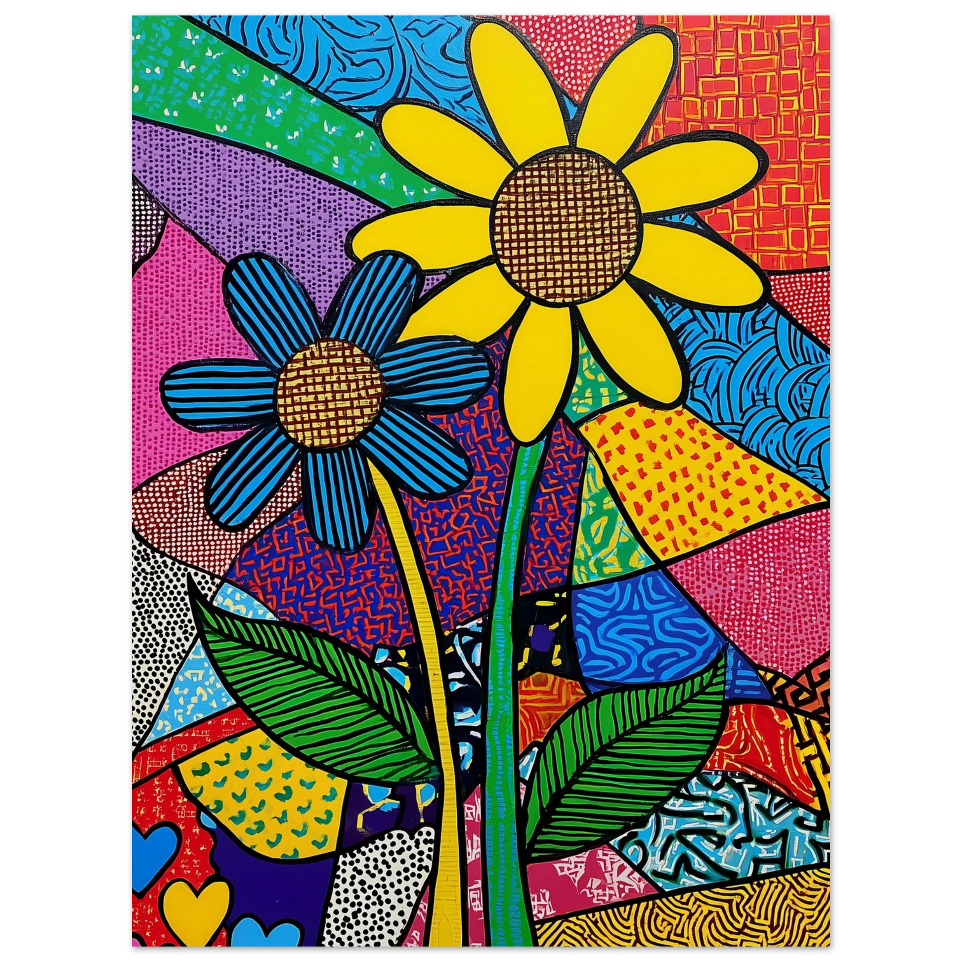 Deux Fleurs en Fête — affiche d'art — vue 2 — art mural STNCL