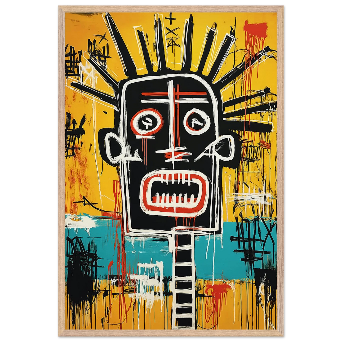 Tête Solaire — tableau encadré bois — vue 14 — art mural STNCL