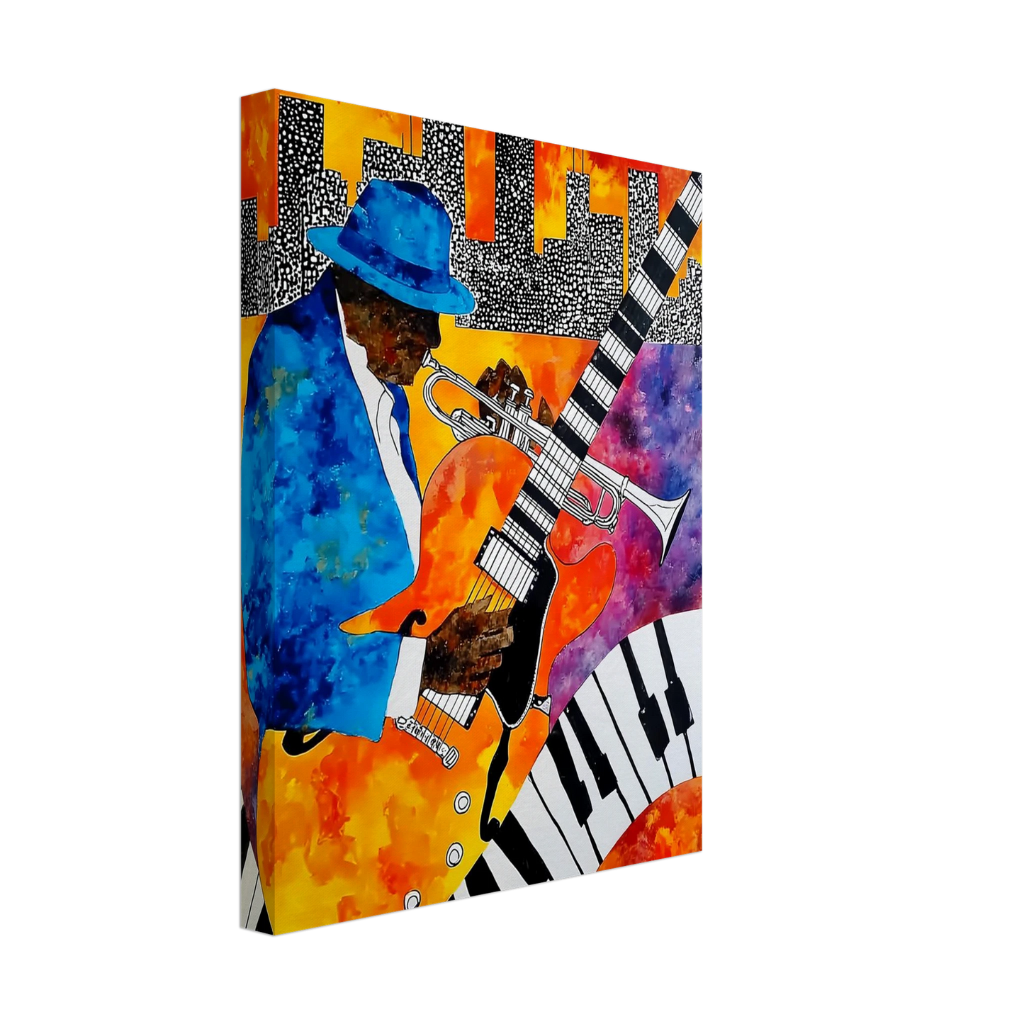 Blues en Ville — tableau sur toile — vue 4 — art mural STNCL