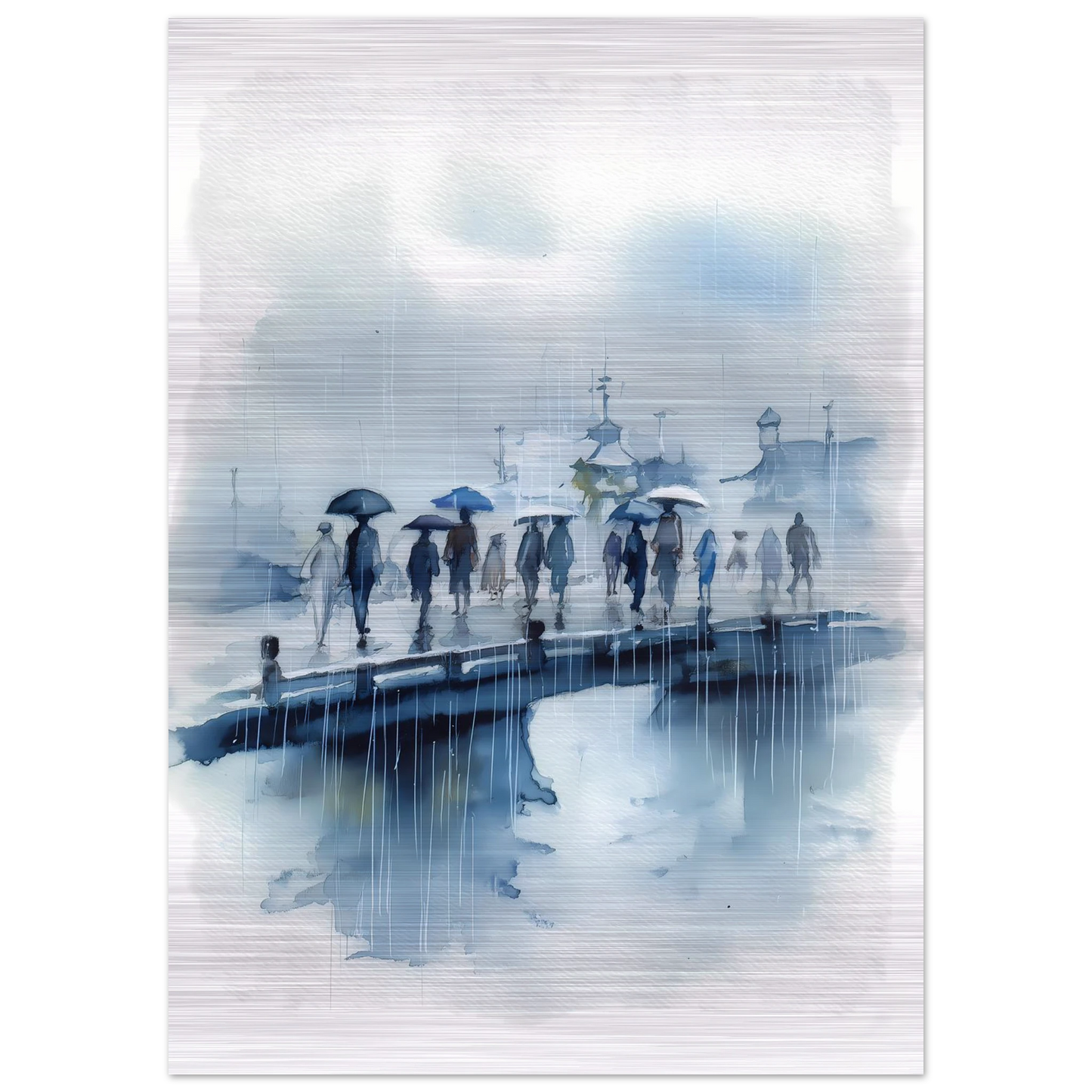 Pluie sur le Pont — tableau aluminium — vue 4 — art mural STNCL