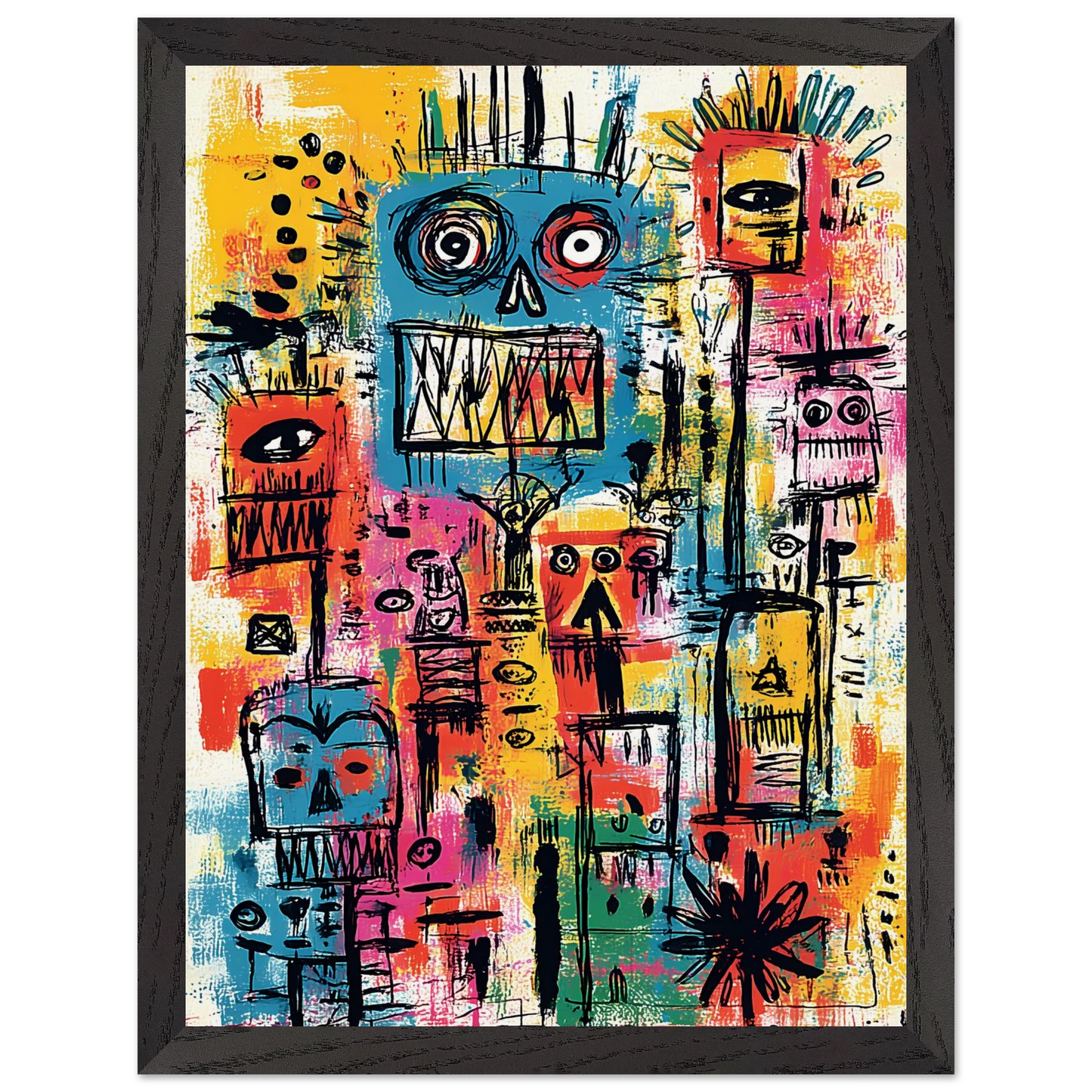 Totem des Esprits — tableau encadre bois — vue 4 — art mural STNCL