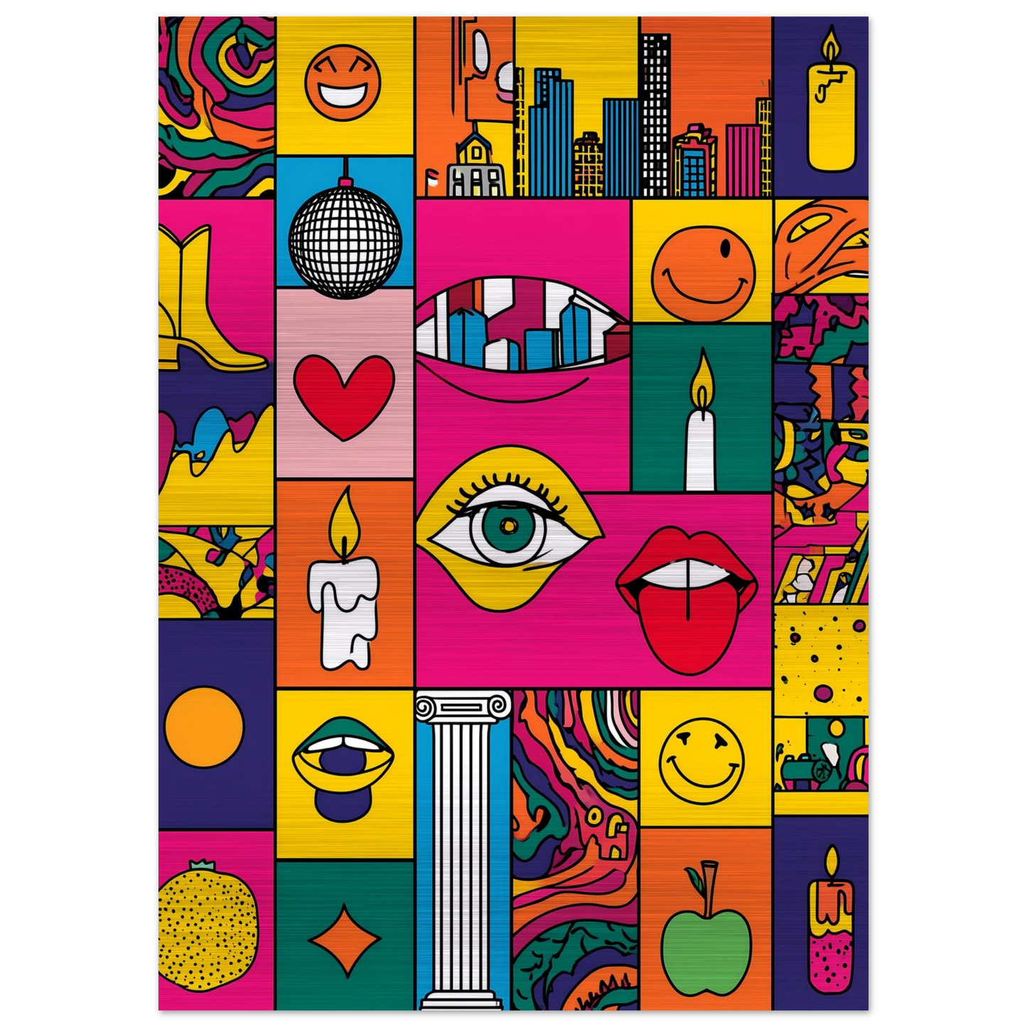 Icônes en Grille — tableau aluminium — vue 4 — art mural STNCL