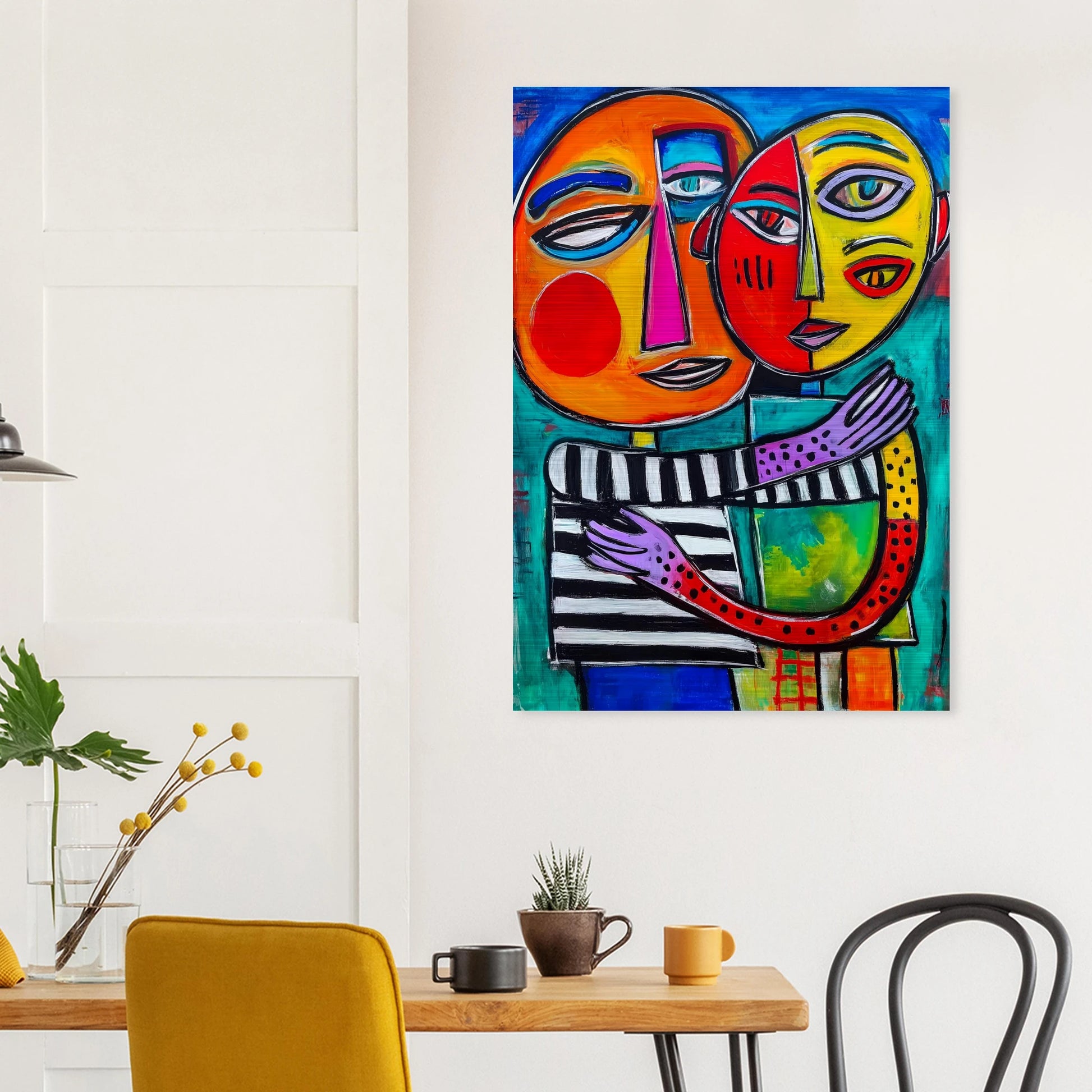 Étreinte Cubiste — tableau aluminium — vue 8 — art mural STNCL
