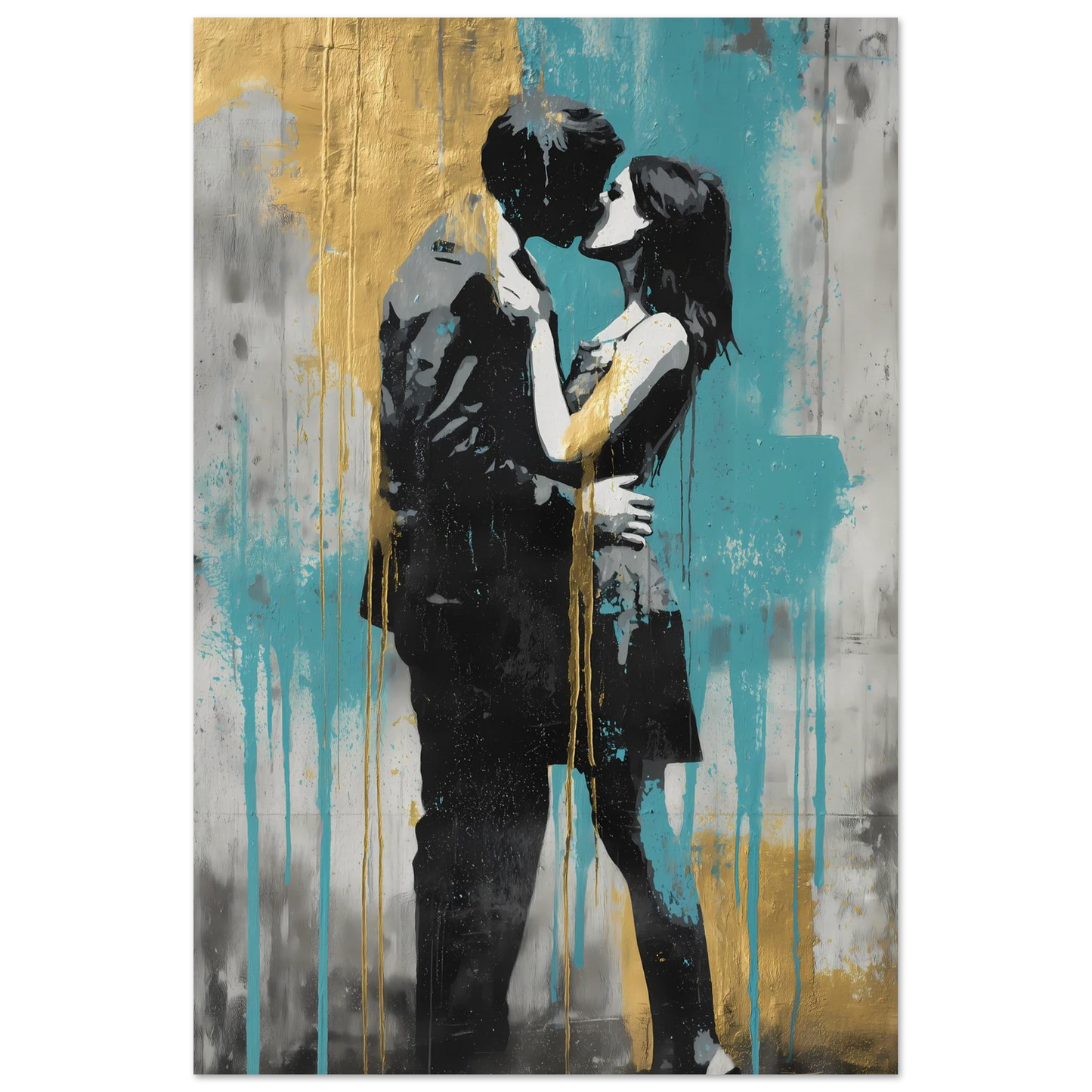 Baiser au Pochoir — affiche d'art — vue 4 — art mural STNCL