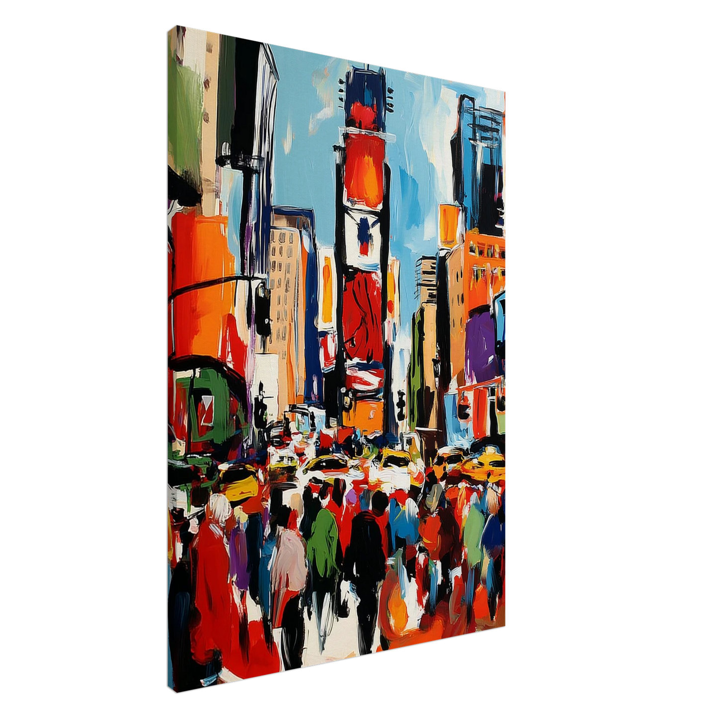Foule au Carrefour Éclatant — tableau sur toile — art mural STNCL