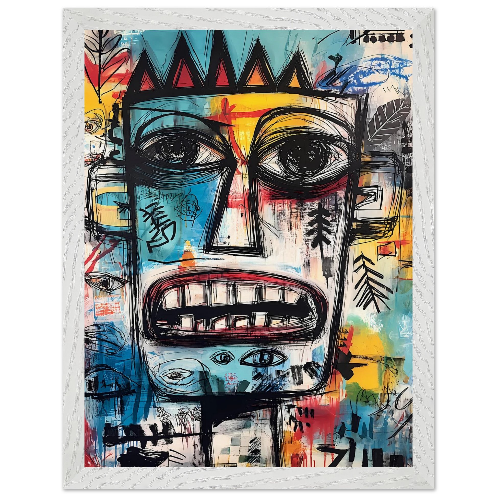 Roi Primitif — tableau encadré bois — vue 9 — art mural STNCL