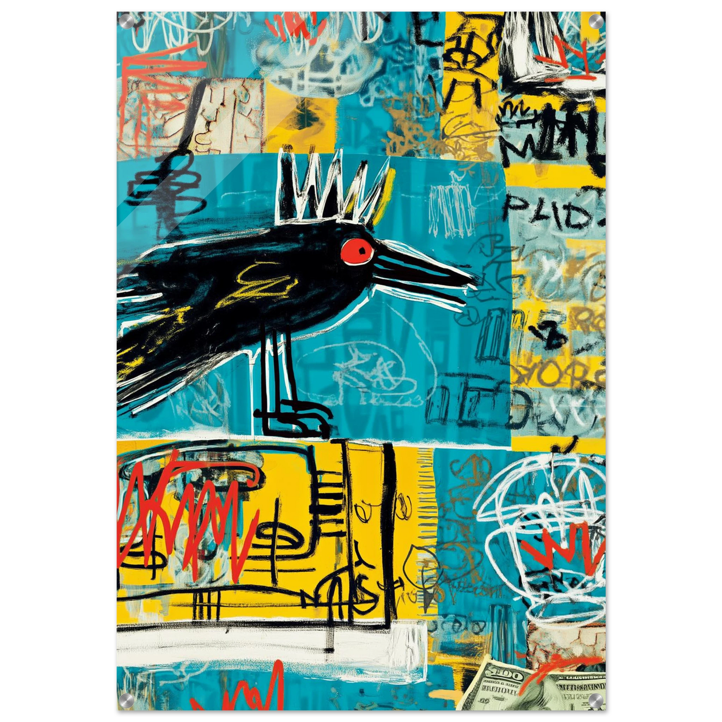 Le Corbeau Couronné — tableau plexiglas — art mural STNCL