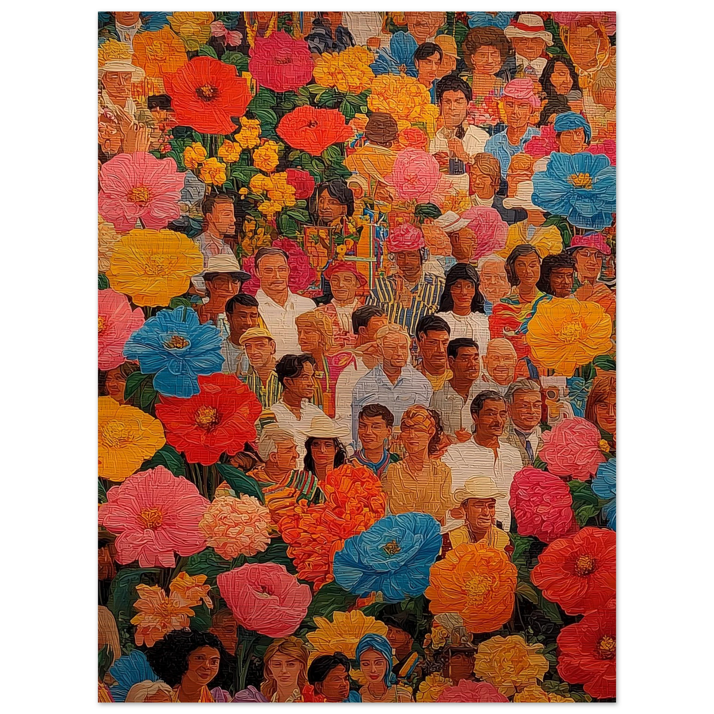 Jardin des Visages — tableau aluminium — vue 2 — art mural STNCL