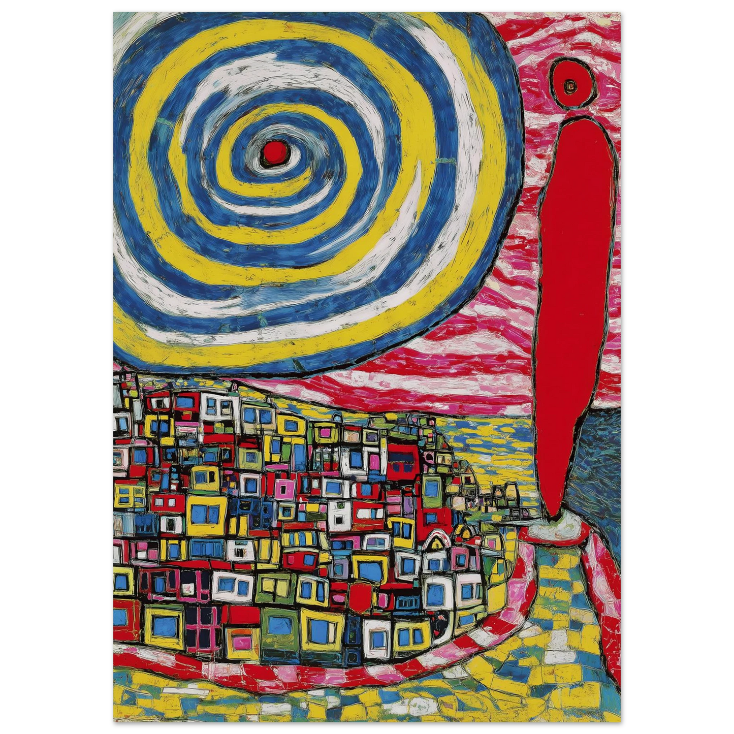 La Spirale et les Maisons — affiche d'art — vue 5 — art mural STNCL