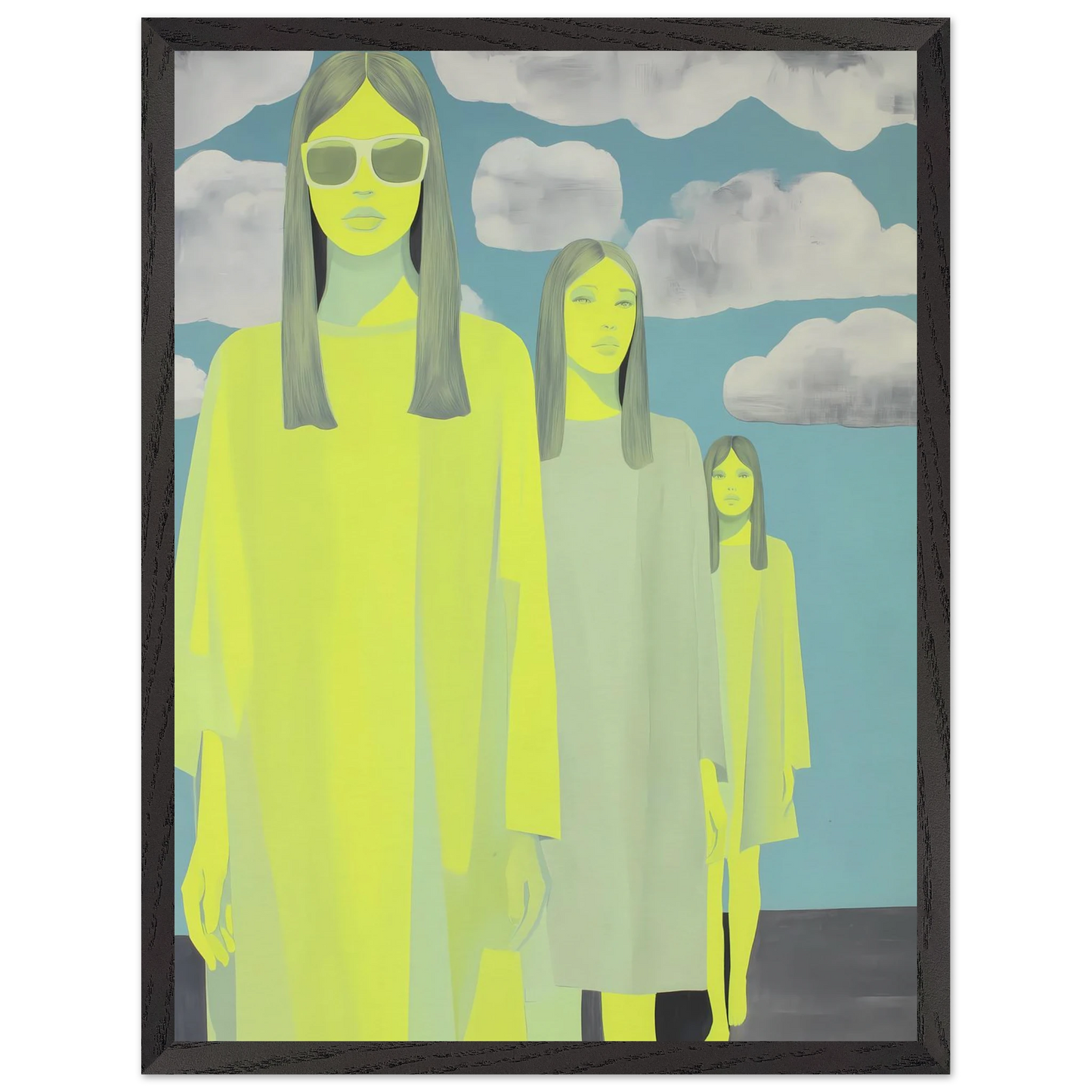 Les Trois Silhouettes — tableau encadré bois — vue 15 — art mural STNCL