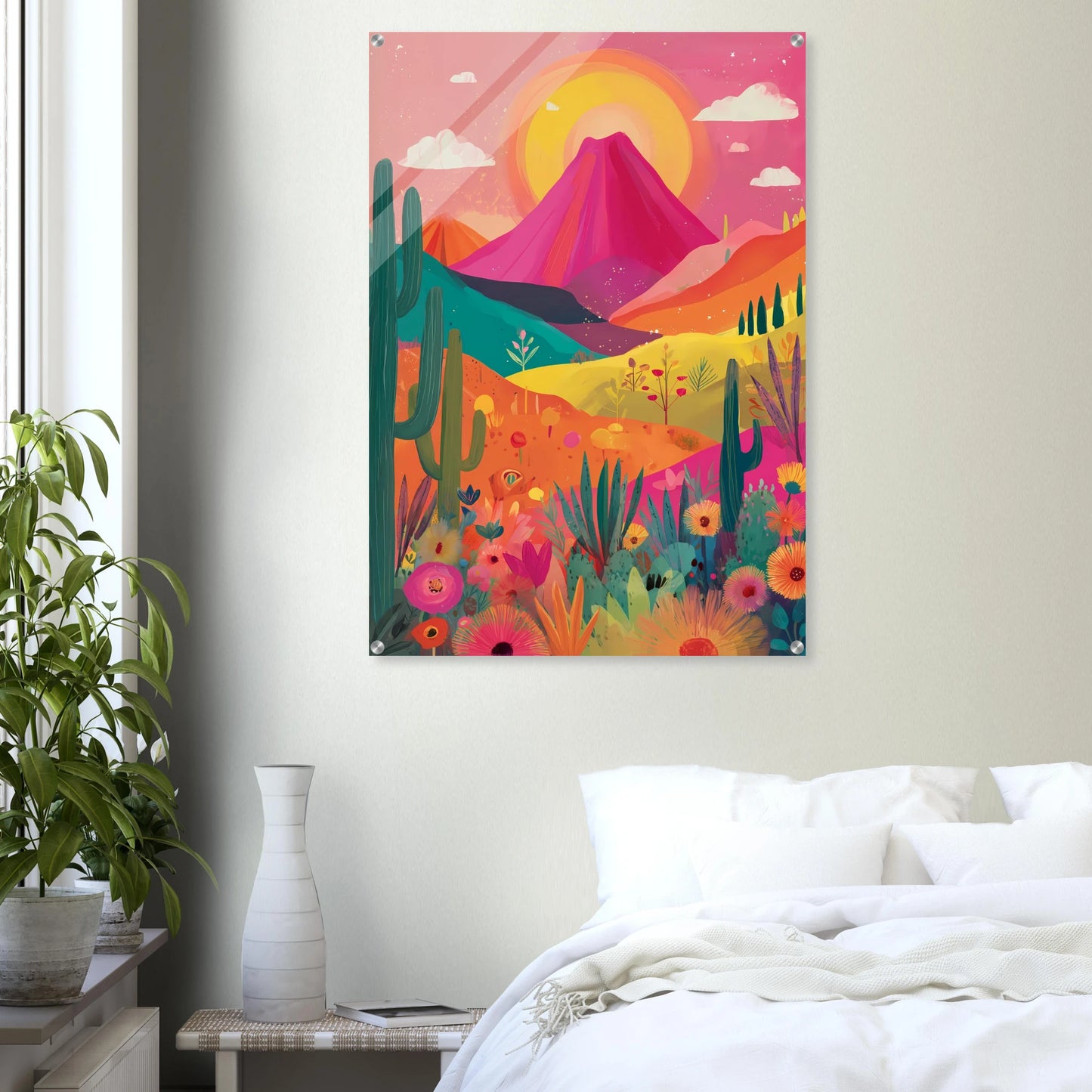 Volcan Fleuri — tableau plexiglas — vue 7 — art mural STNCL
