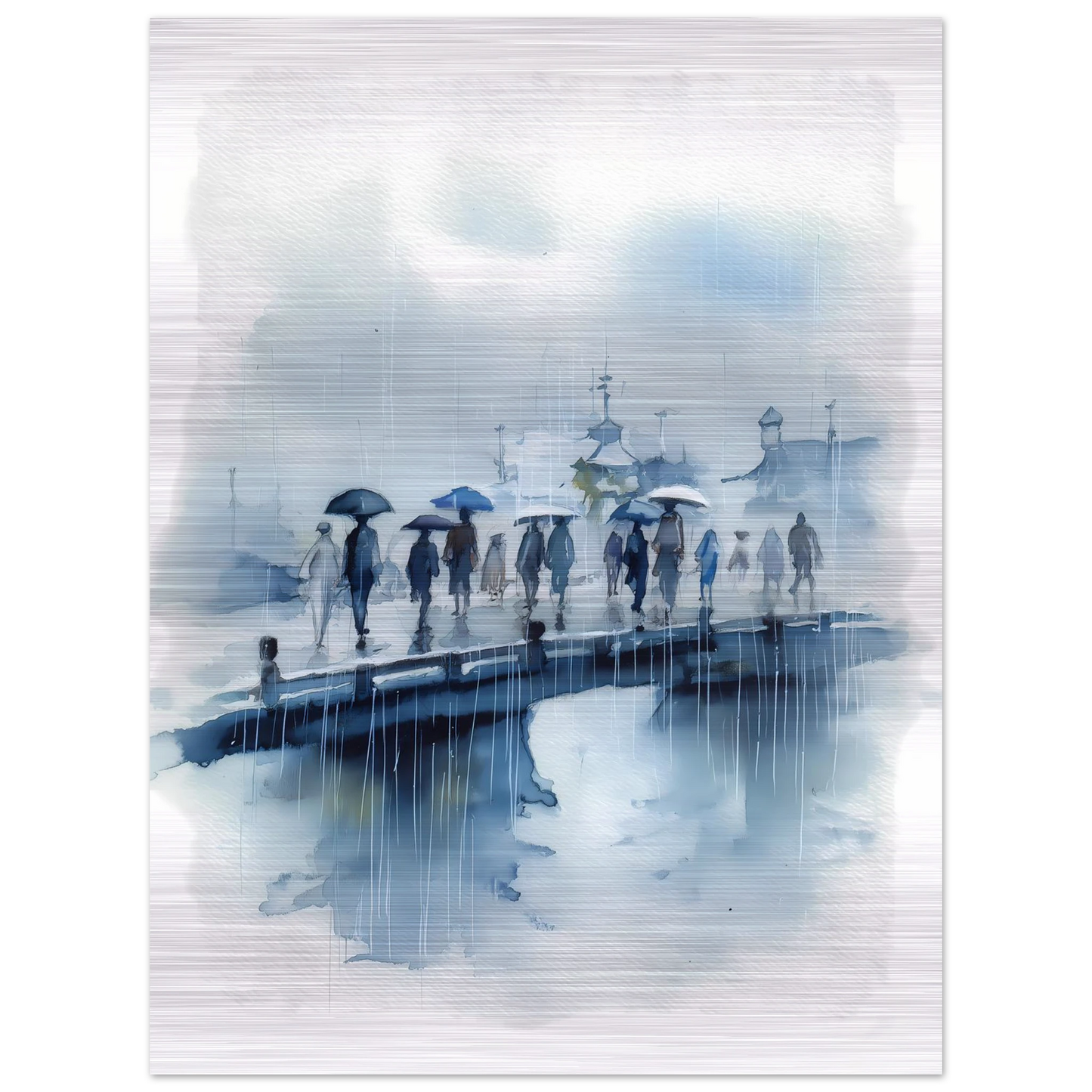 Pluie sur le Pont — tableau aluminium — vue 5 — art mural STNCL