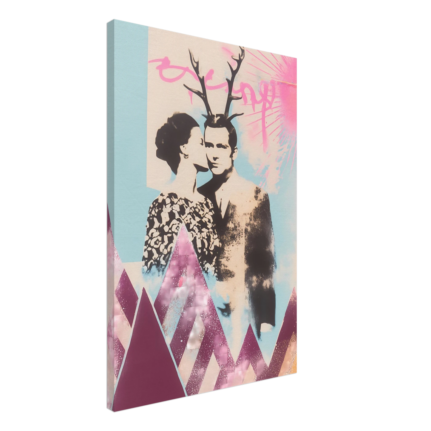 Le Couple aux Bois — tableau sur toile — vue 2 — art mural STNCL