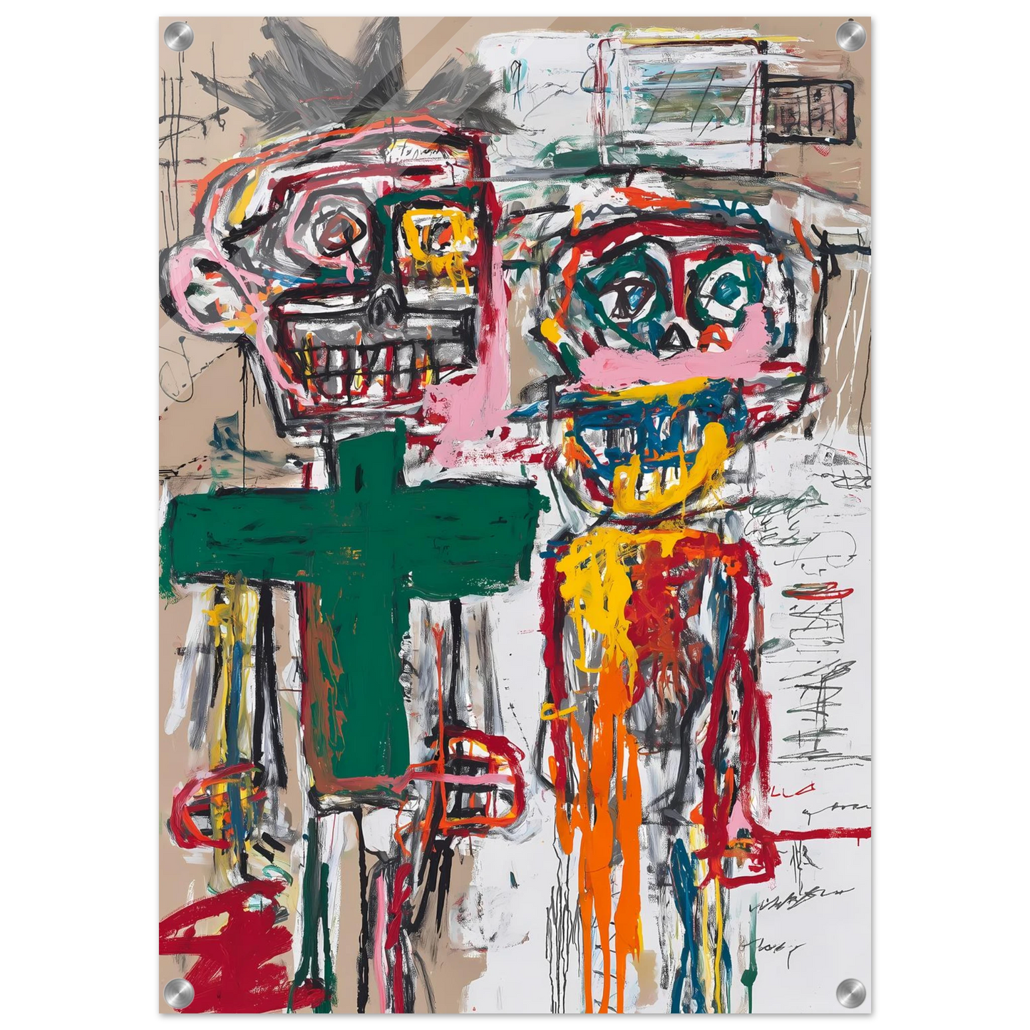 Deux Totems — tableau plexiglas — vue 2 — art mural STNCL
