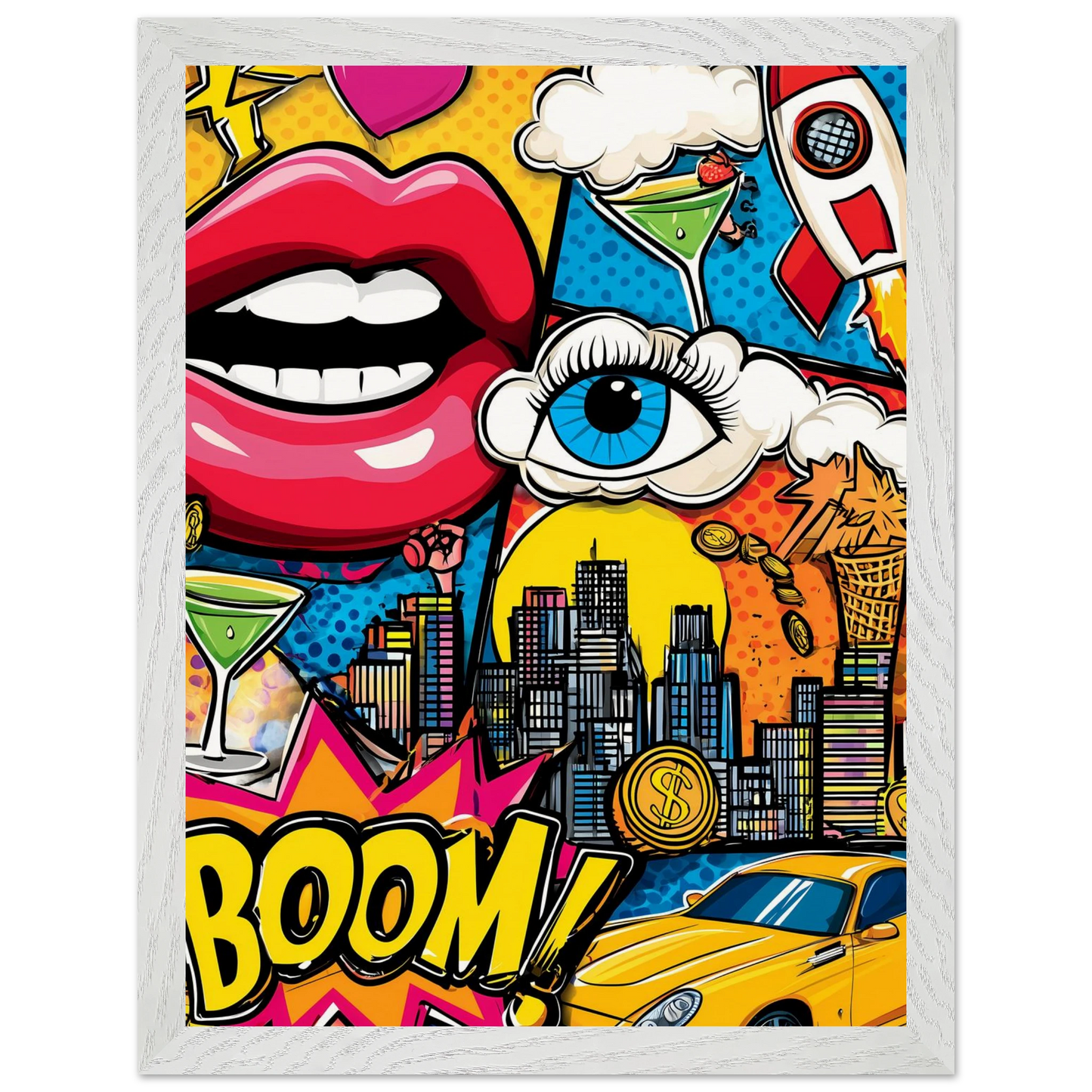 BOOM Pop Art — tableau encadre bois — vue 9 — art mural STNCL